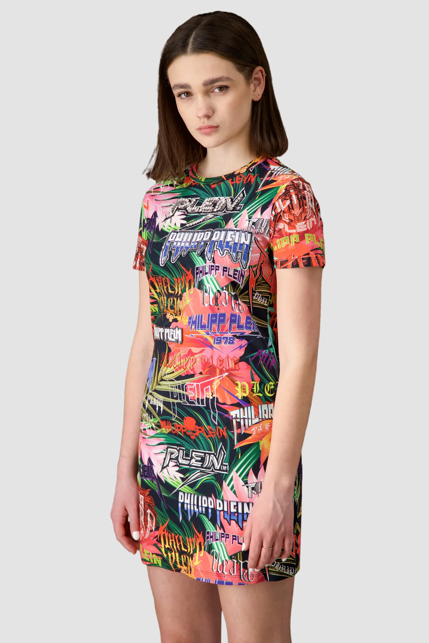 Philipp Plein Multicolor Jungle Rock Short Dress - Image 2
