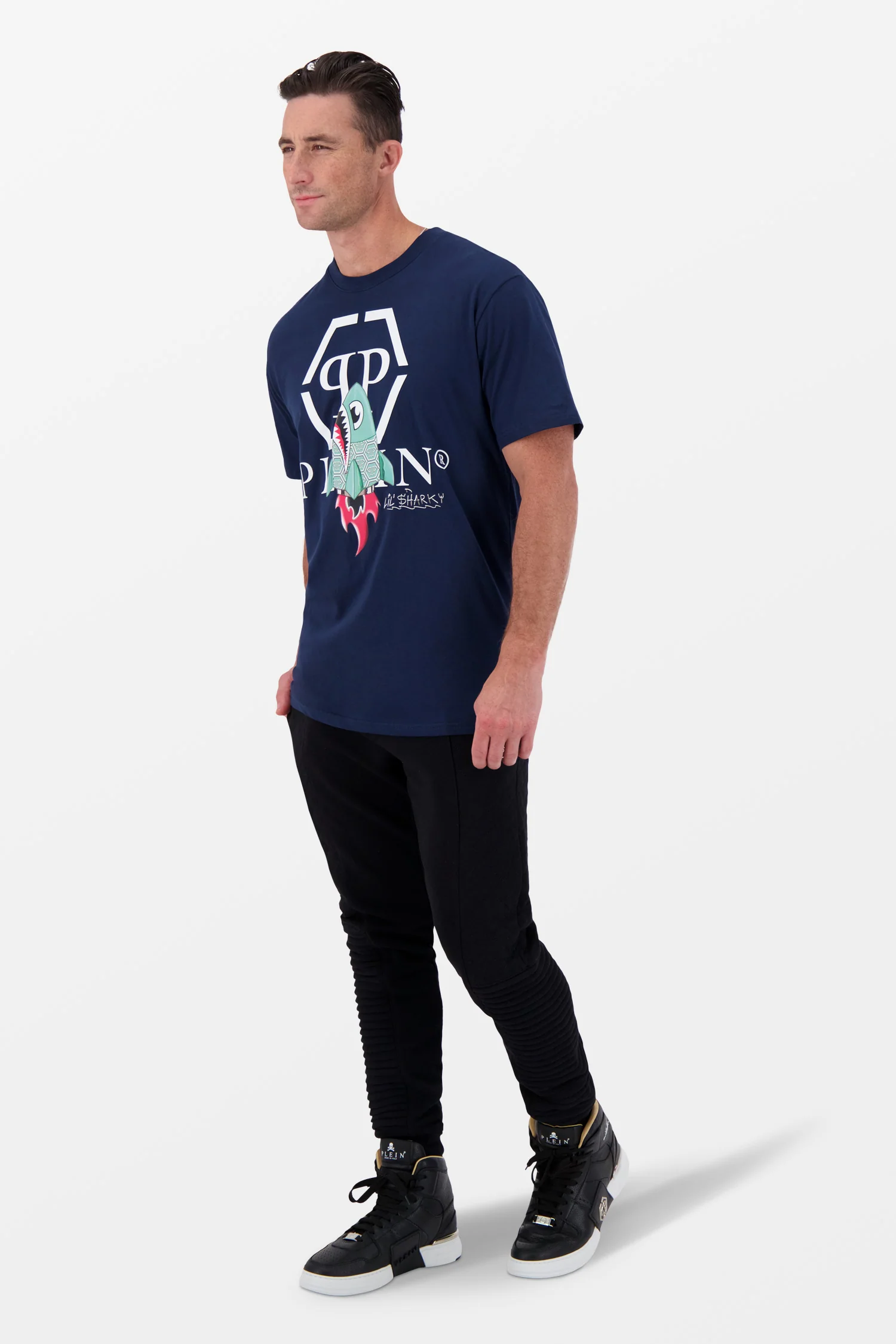 Philipp Plein Navy Round Neck SS Monster T-Shirt - Image 4