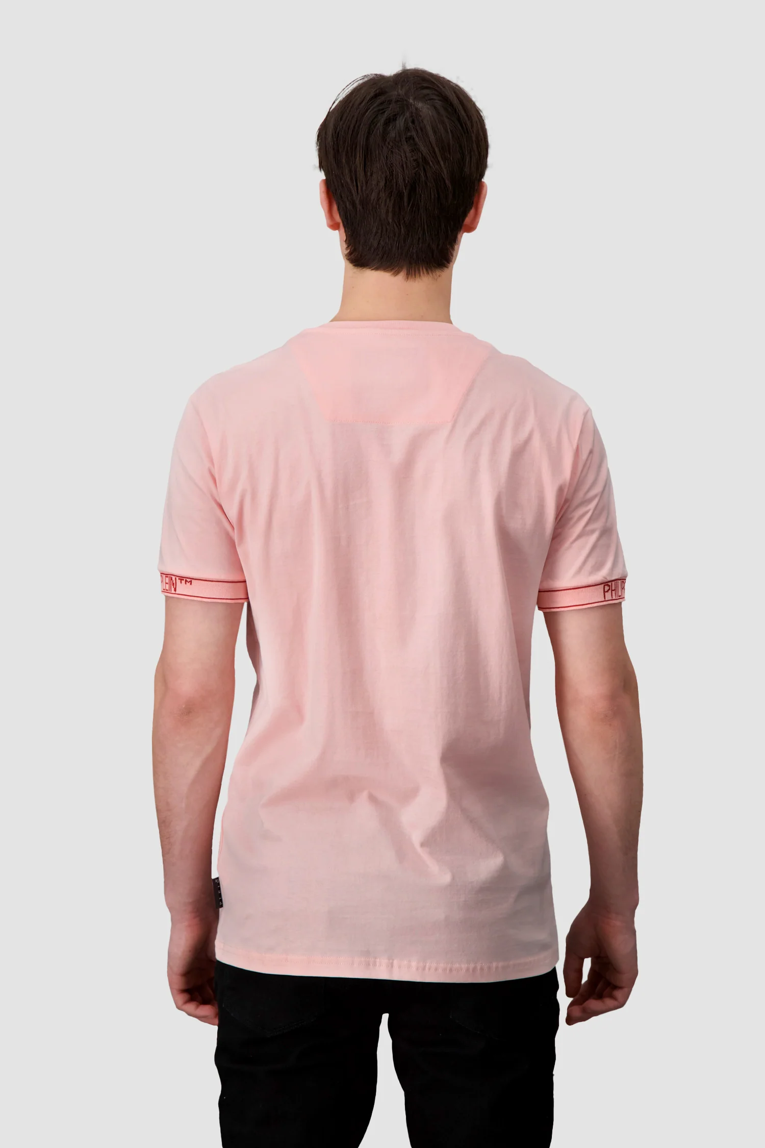Philipp Plein Rose/Pink V-Neck SS T-Shirt - Image 4