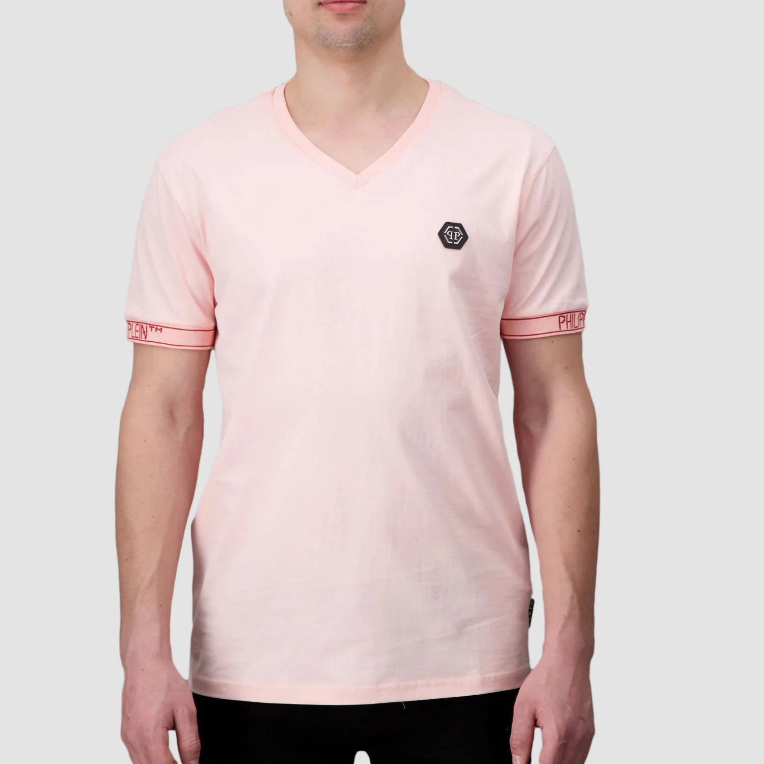 Philipp Plein Rose/Pink V-Neck SS T-Shirt - Image 5