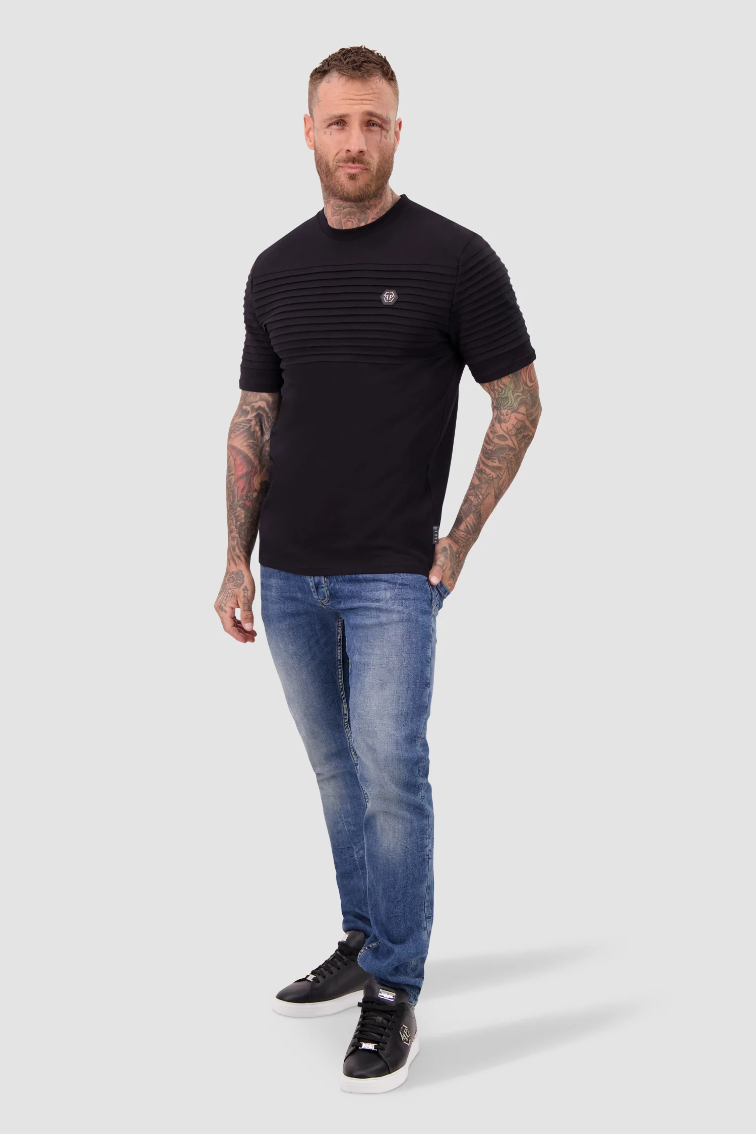 Philipp Plein Round Neck SS Gothic Plein T-Shirt - Image 4