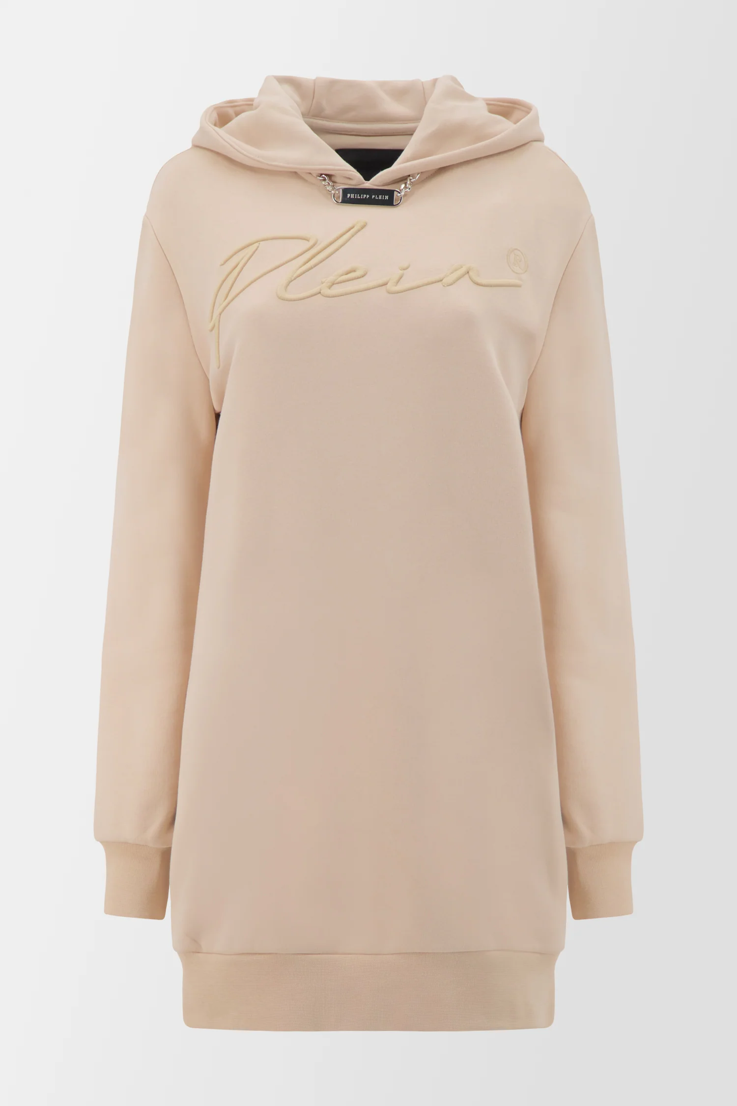 Philipp Plein Signature Beige Embroidery Hoodie - Image 2