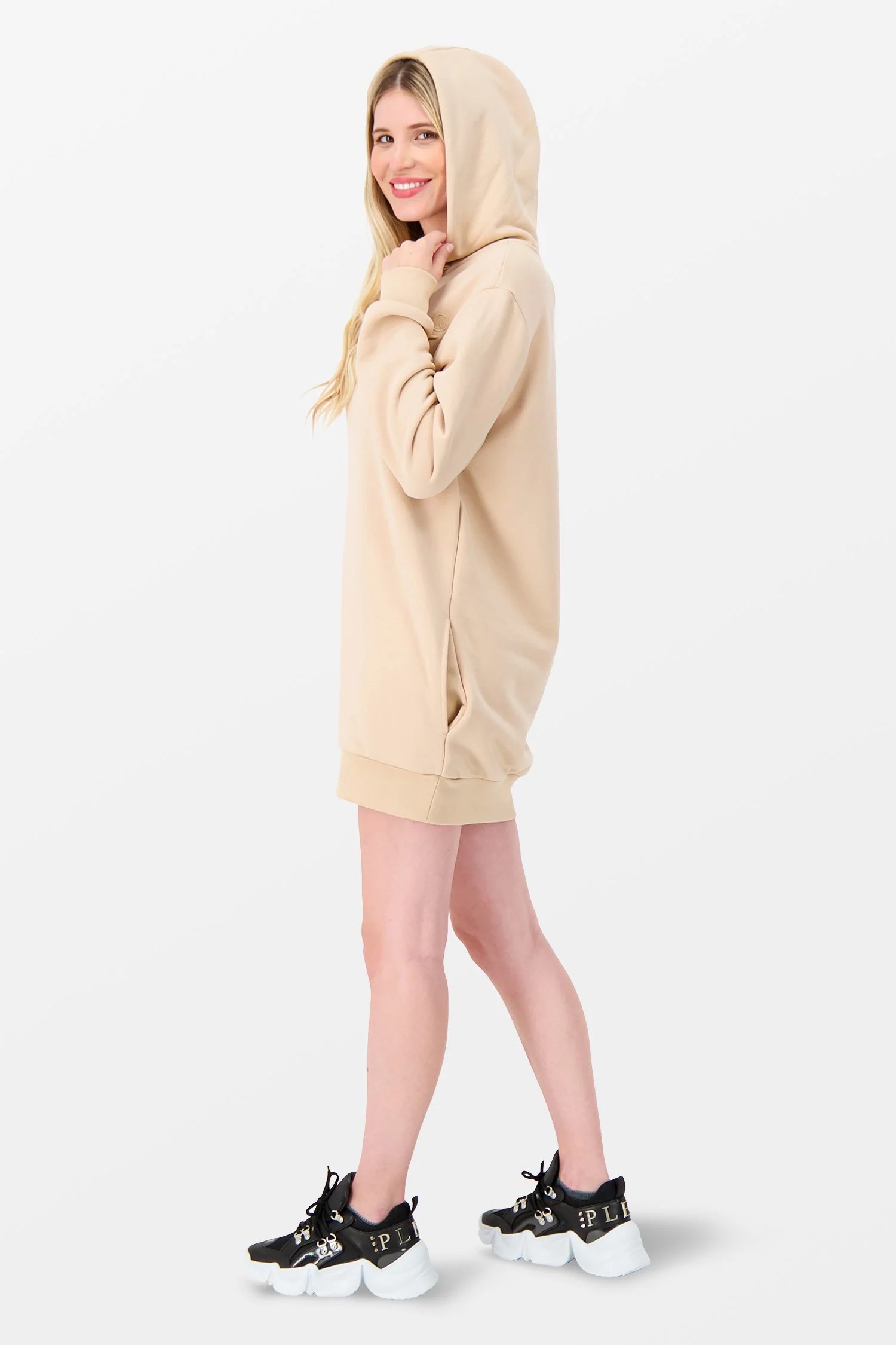 Philipp Plein Signature Beige Embroidery Hoodie - Image 3