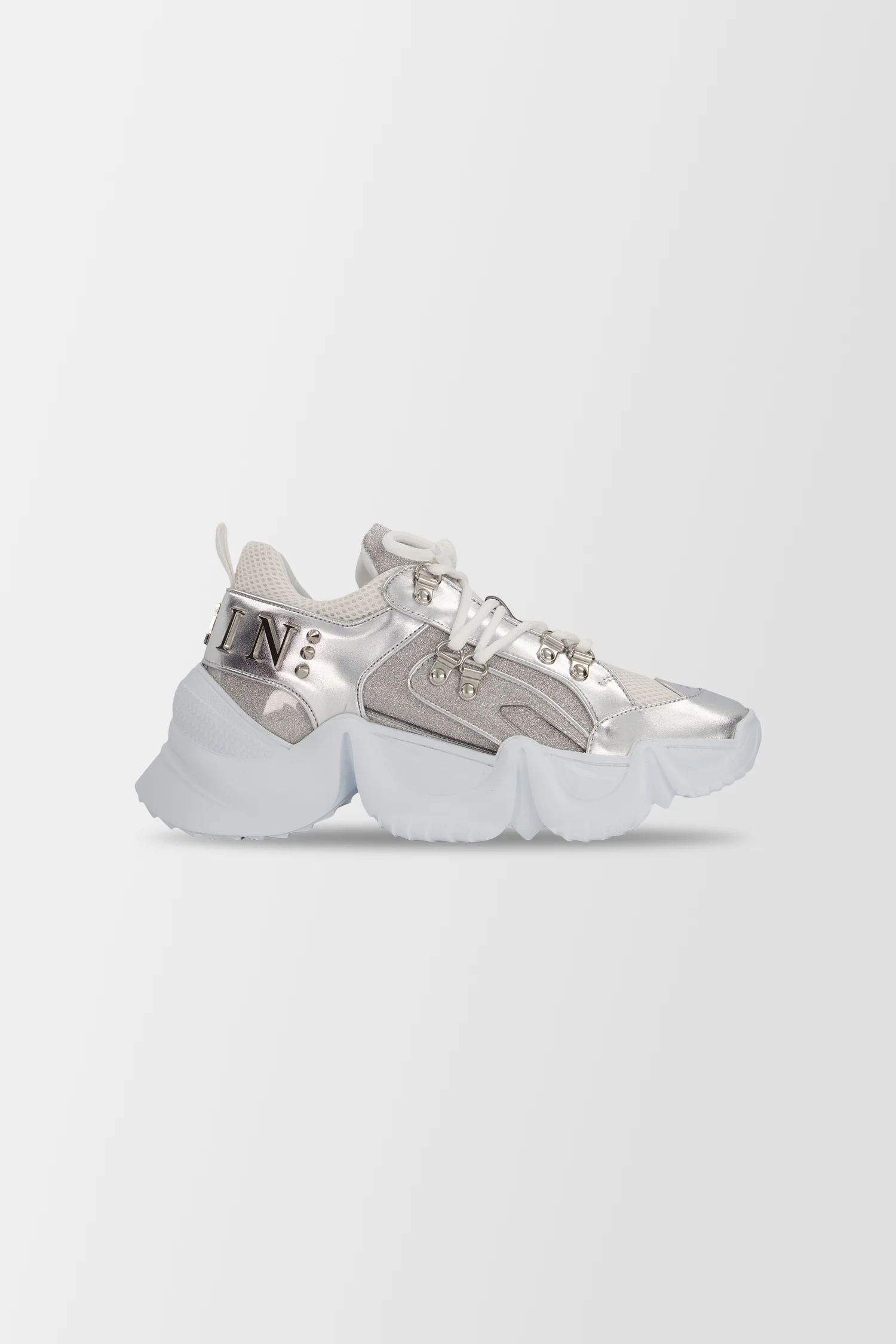 Philipp Plein Silver Crystal Sneakers