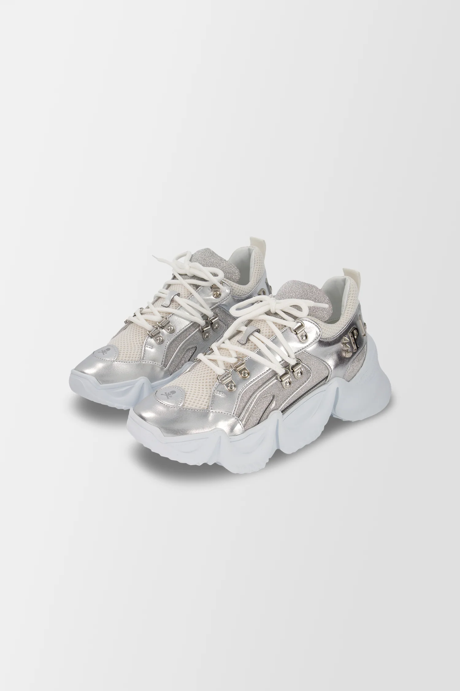 Philipp Plein Silver Crystal Sneakers - Image 2