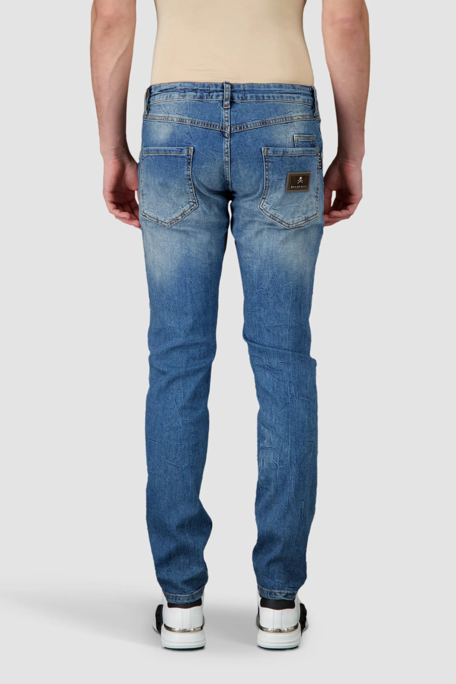 Philipp Plein Super Straight Cut Denim Statement Jeans - Image 4