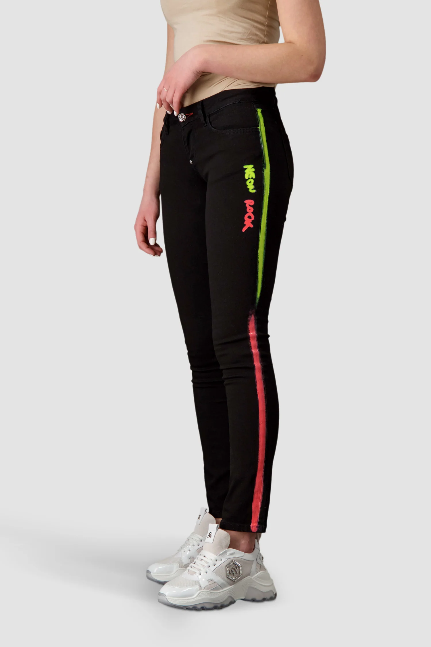 Philipp Plein Total Eclipse Slim Fit Gothic Plein Jeans - Image 3