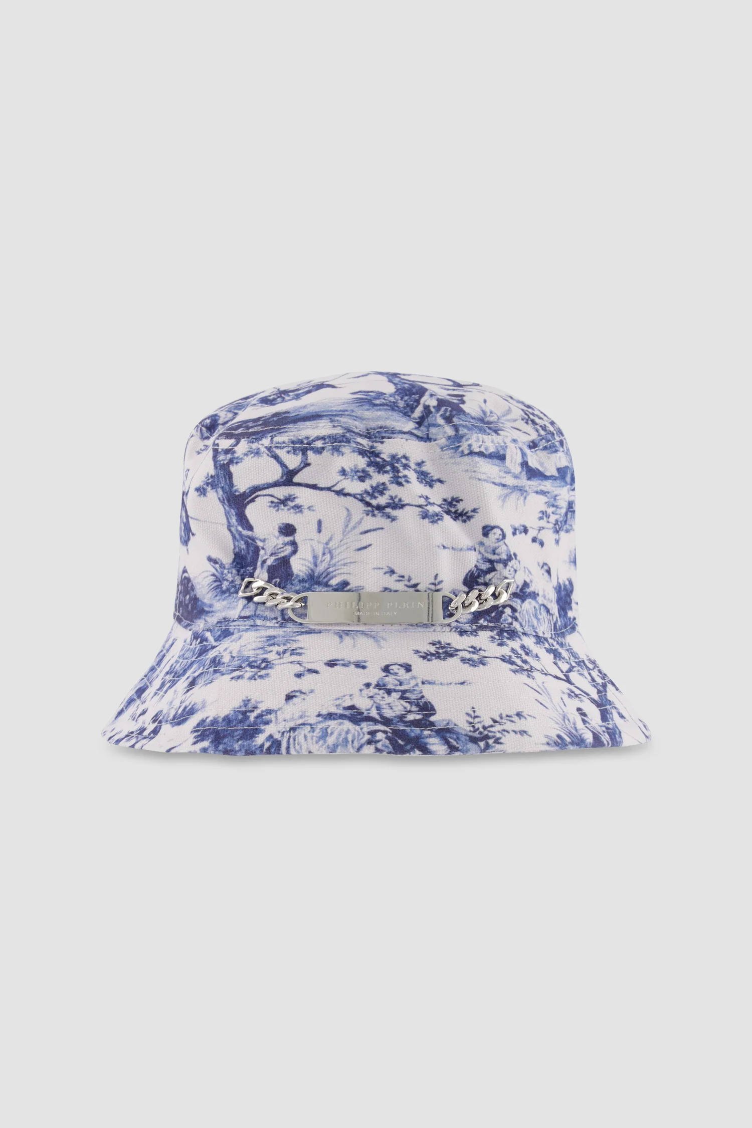Philipp Plein White/Blue Cloche Bucket hat