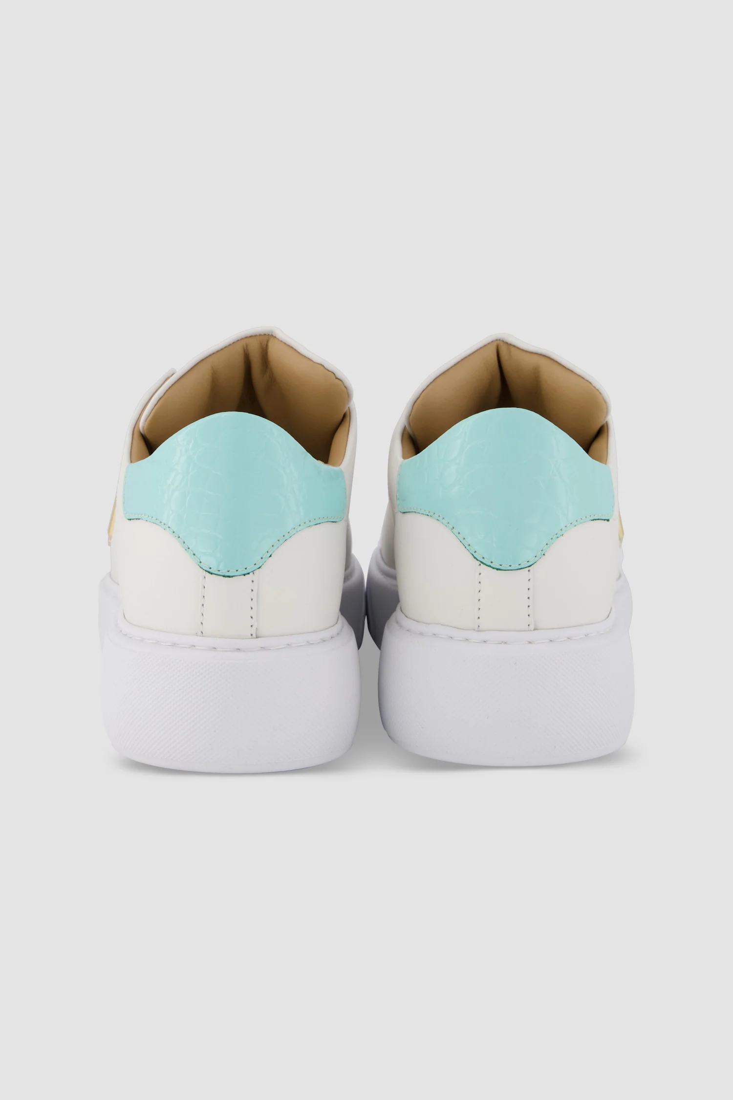 Philipp Plein White/Blue Lo-Top Hexagon Sneakers - Image 3