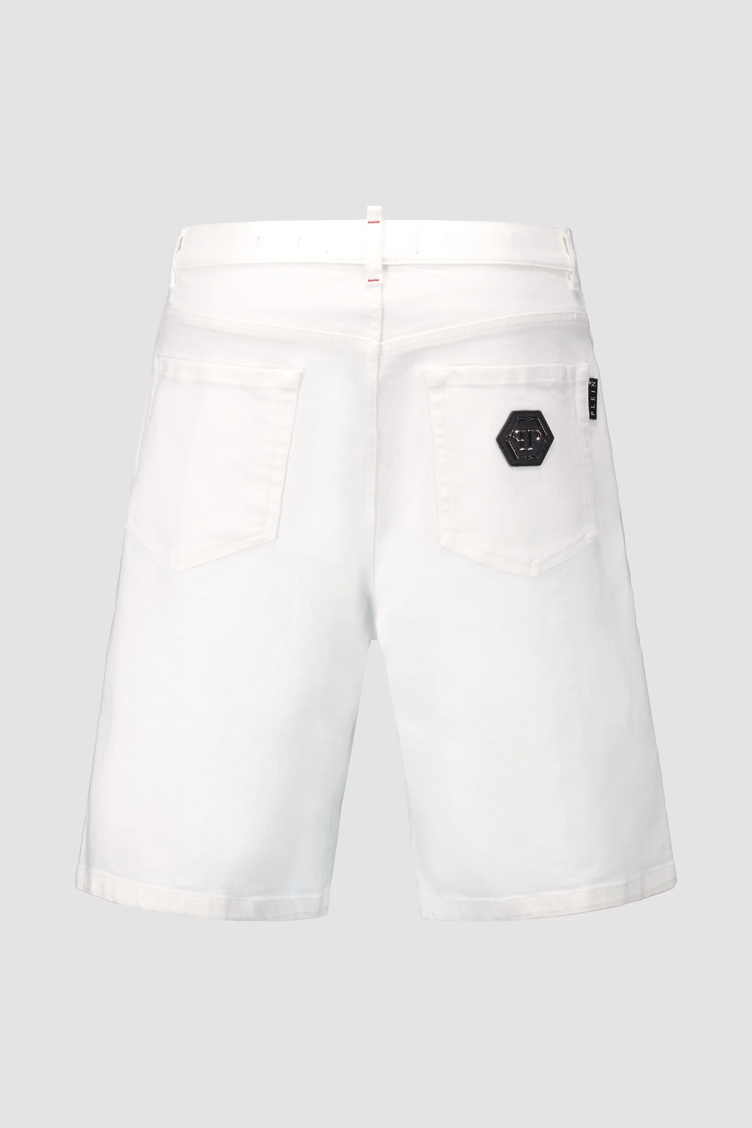 Philipp Plein White Denim Formentera Fit Shorts - Image 3