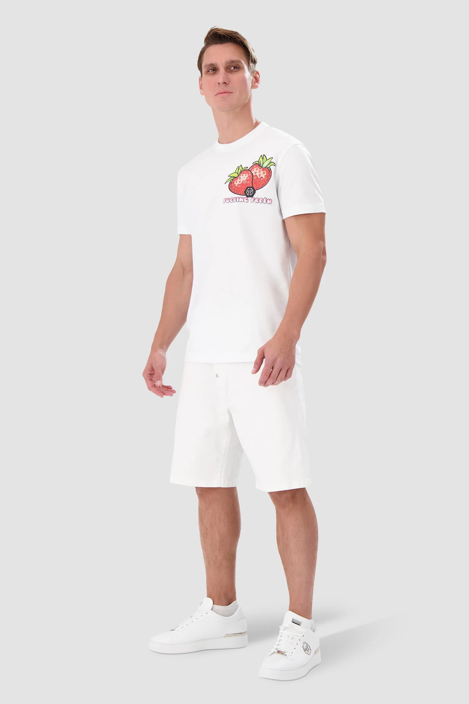 Philipp Plein White Denim Formentera Fit Shorts - Image 5