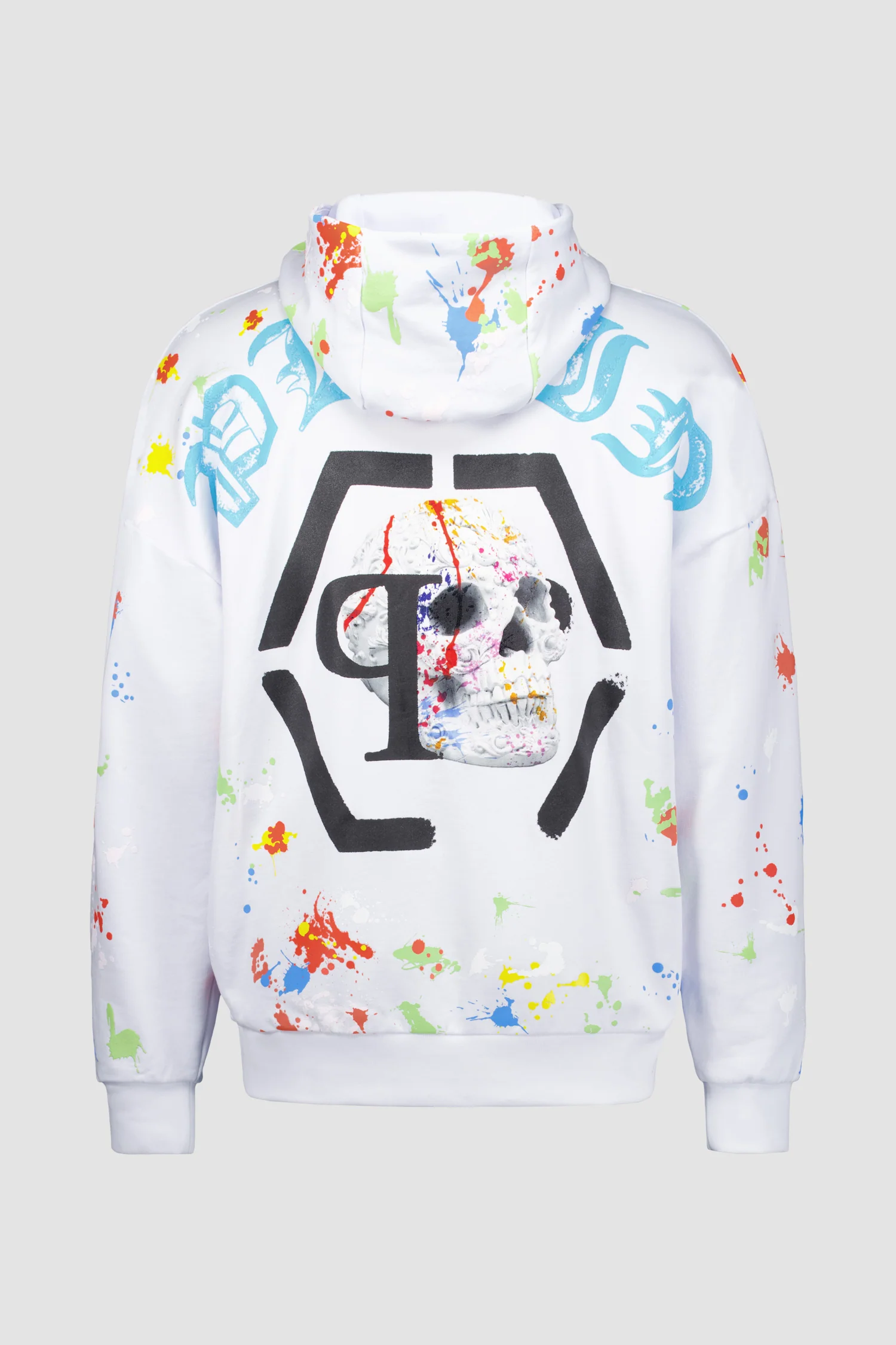 Philipp Plein White Dripping Skull Hoodie - Image 3