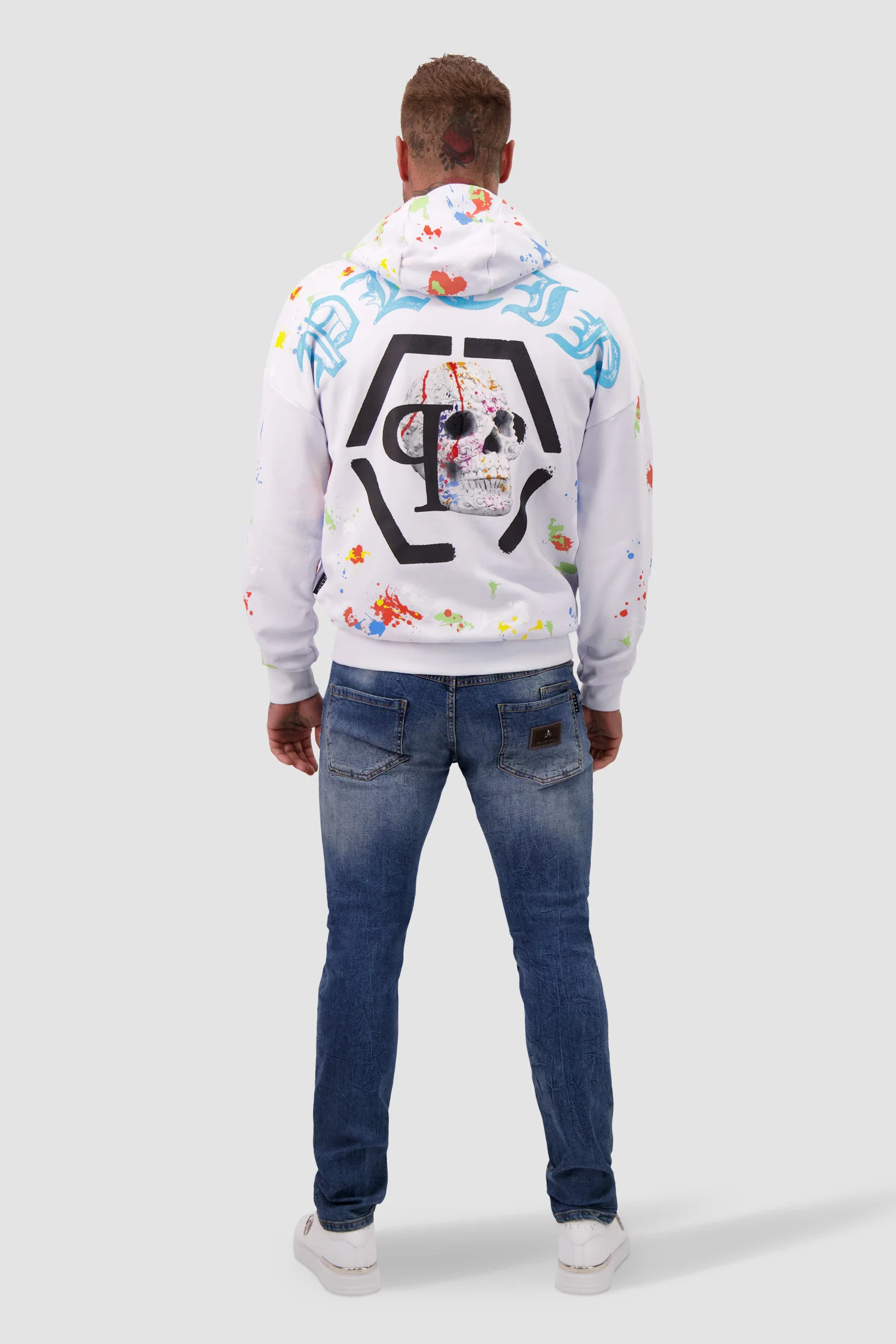 Philipp Plein White Dripping Skull Hoodie - Image 4