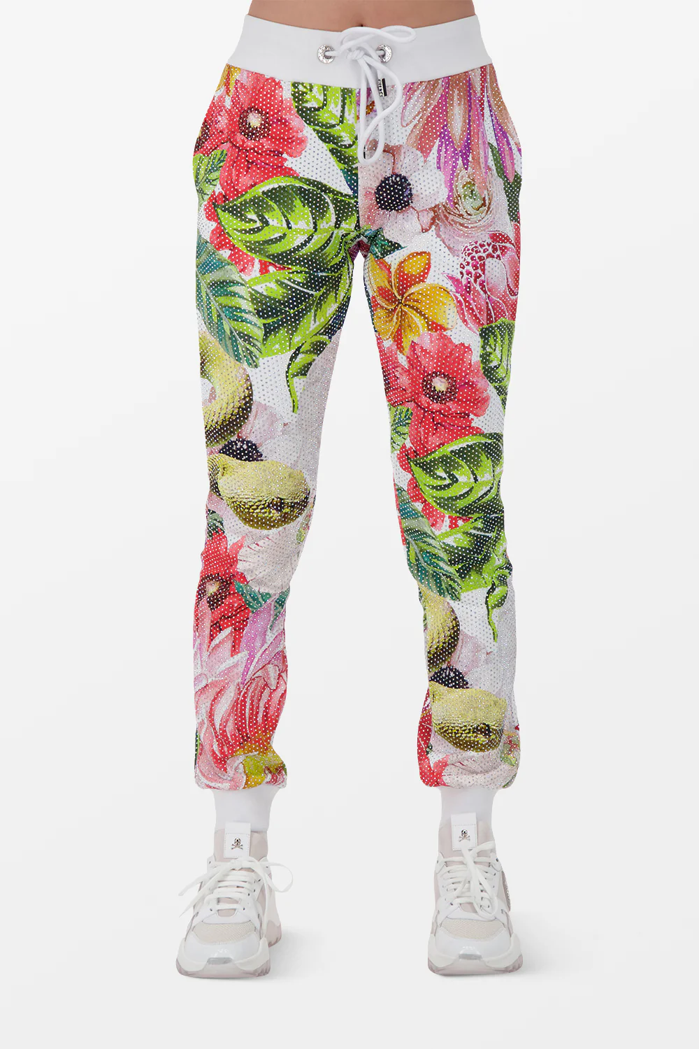 Philipp Plein White Flowers Jogging Trousers - Image 3