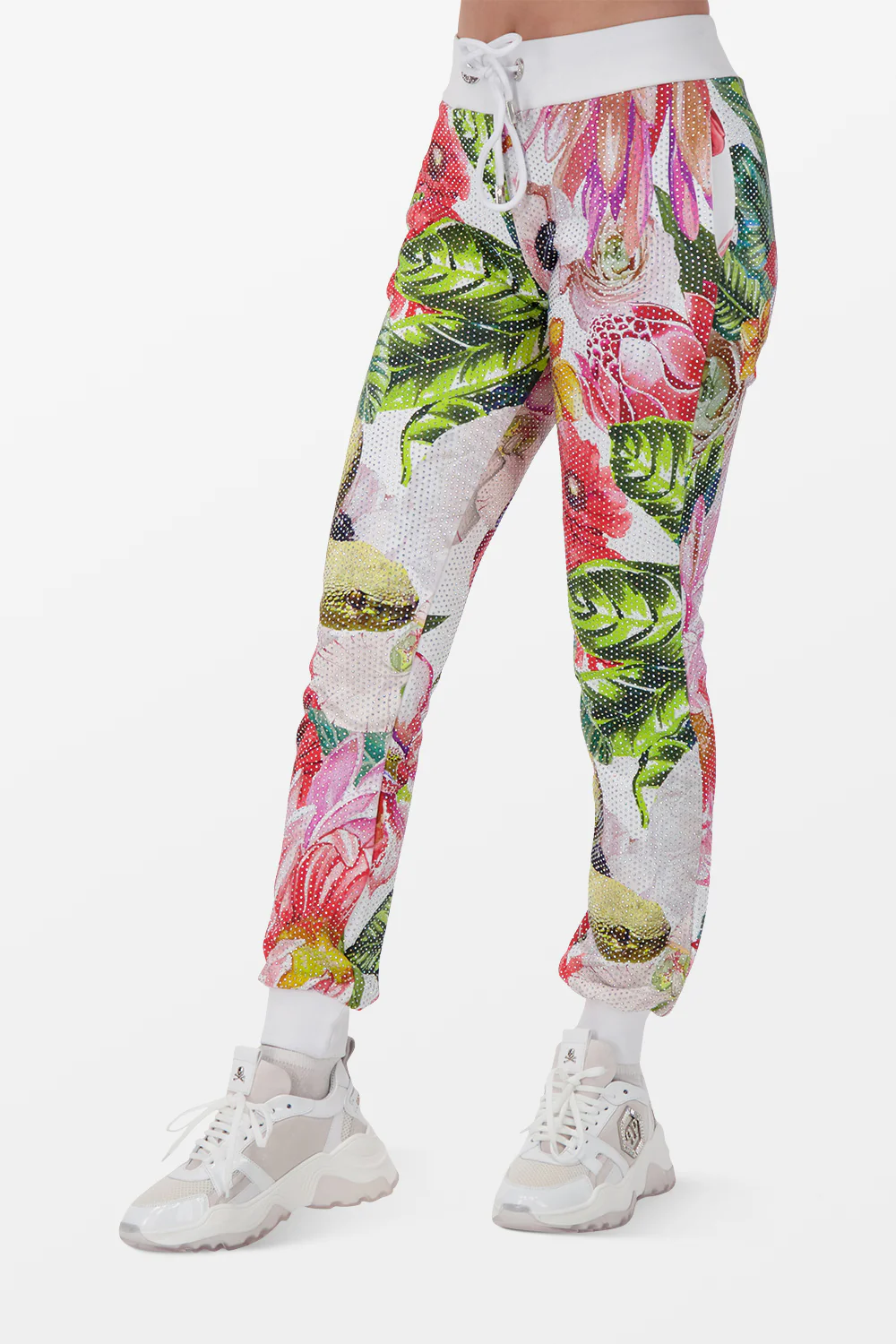 Philipp Plein White Flowers Jogging Trousers - Image 4