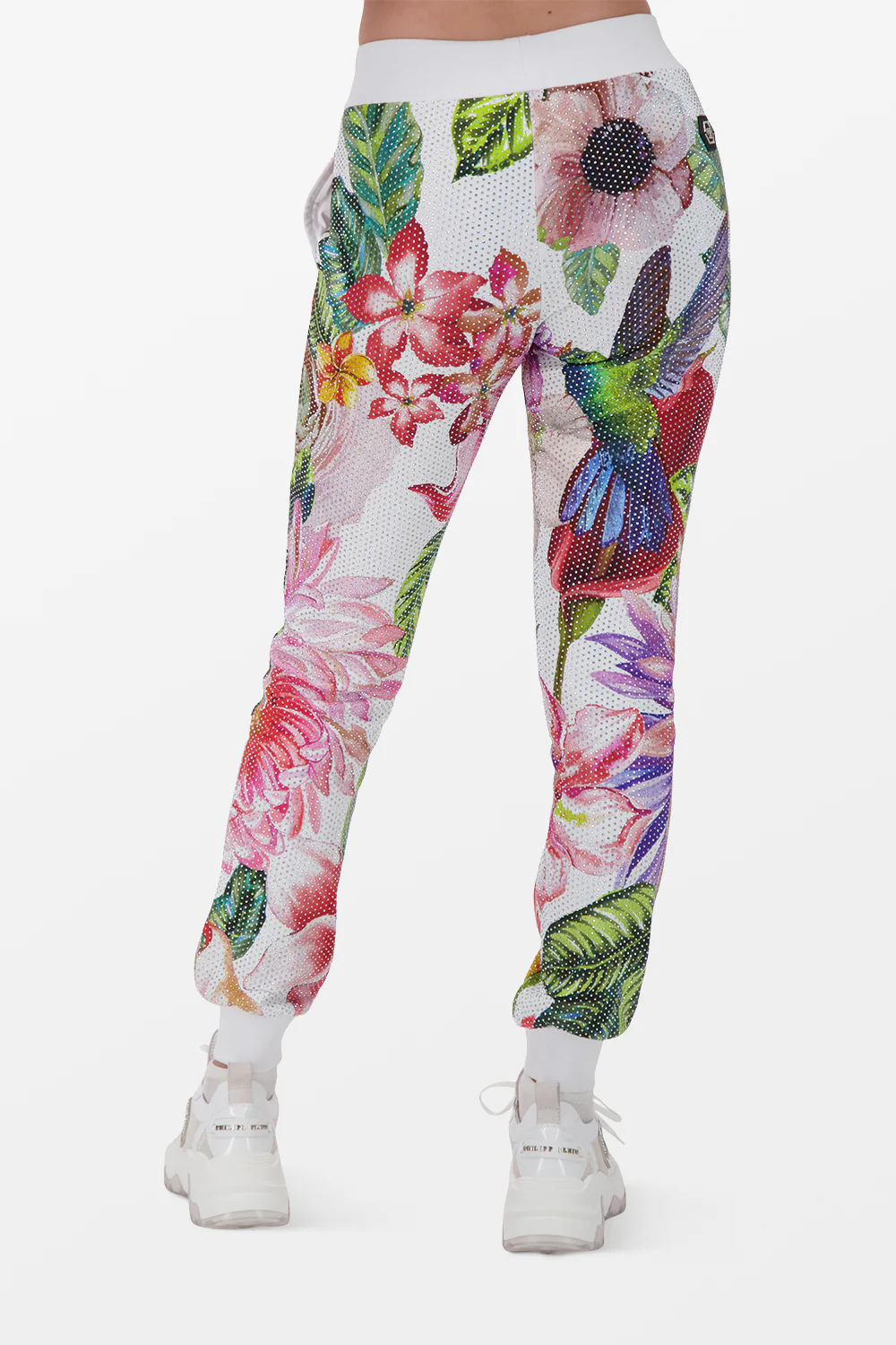 Philipp Plein White Flowers Jogging Trousers - Image 5