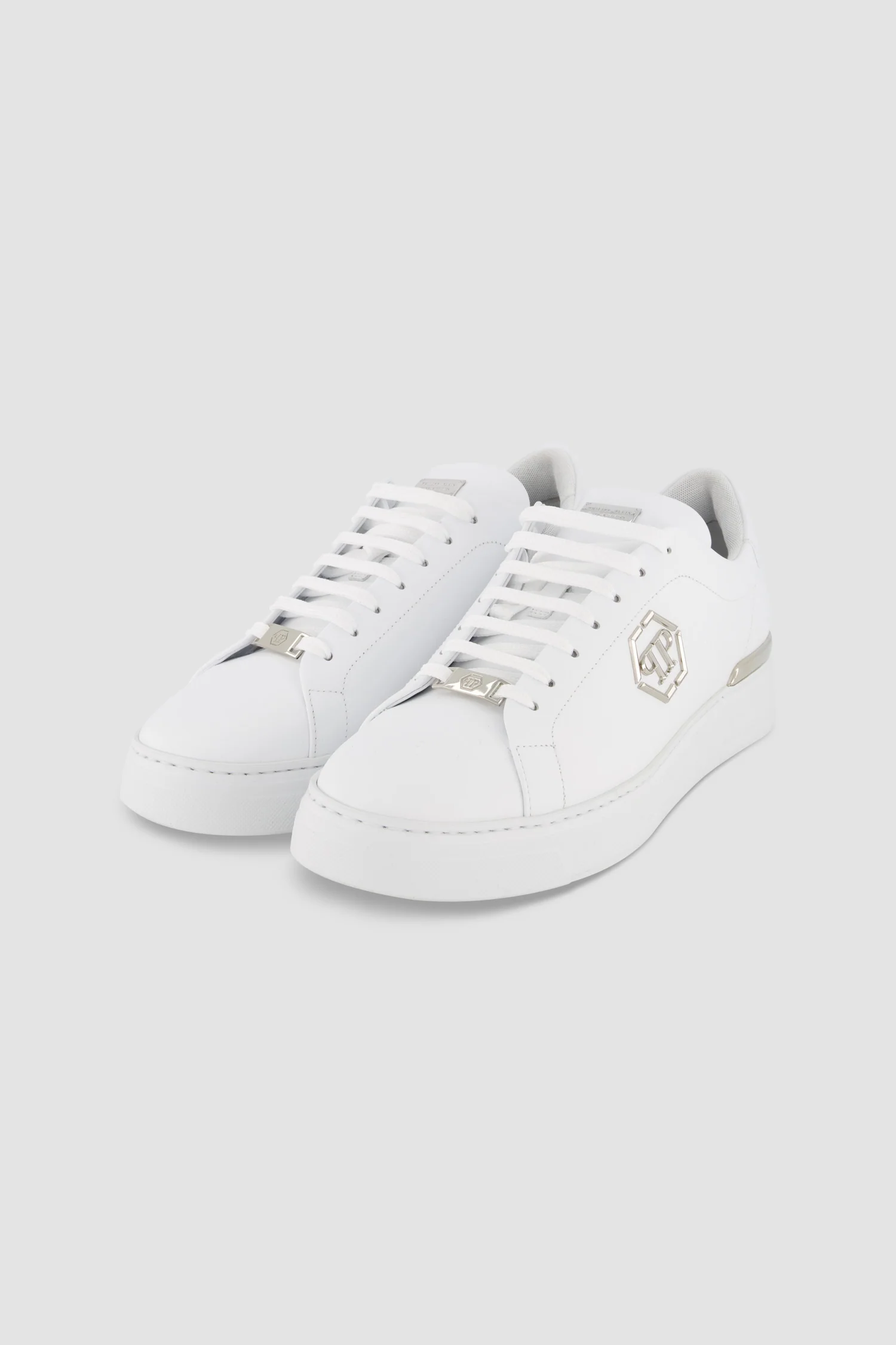 Philipp Plein White Leather Lo-Top Hexagon Sneaker - Image 2