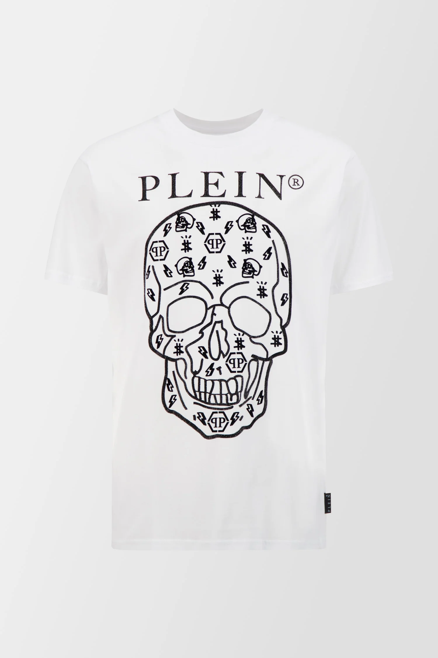 Philipp Plein White Round Neck SS Crystals T-Shirt