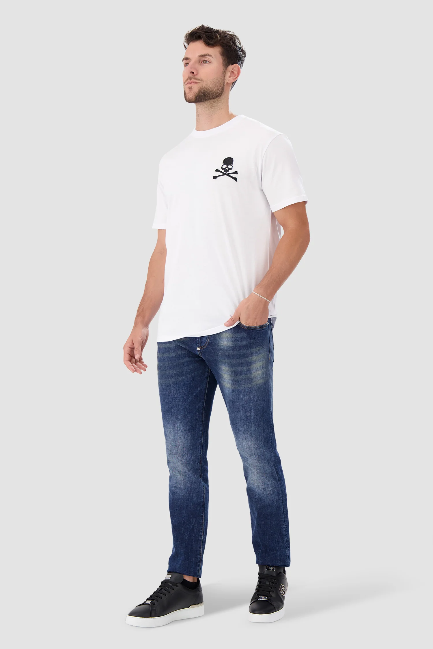 Philipp Plein White Round Neck SS PAK T-shirt - Image 4