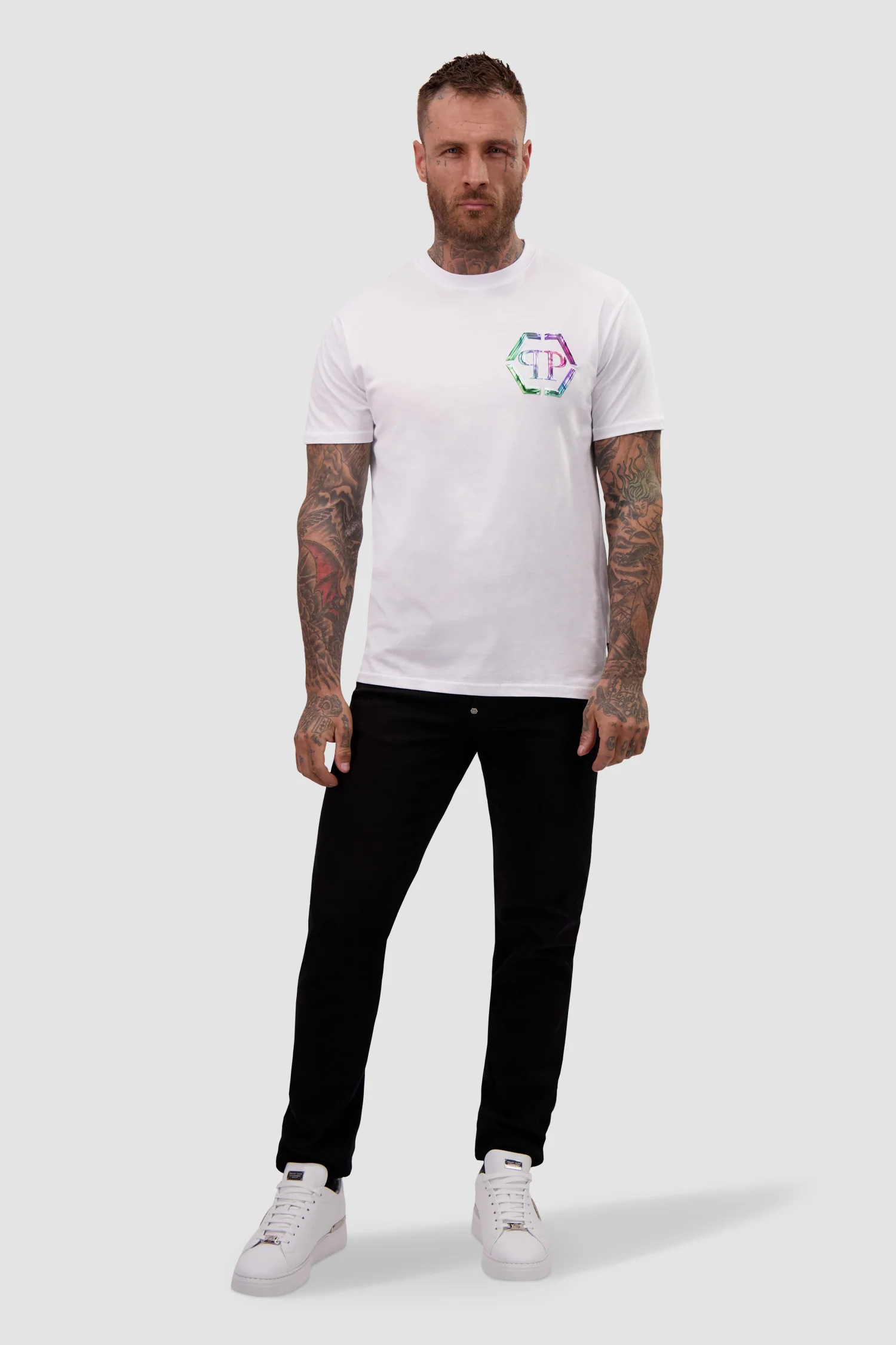 Philipp Plein White Round Neck SS PP Glass T-Shirt - Image 3