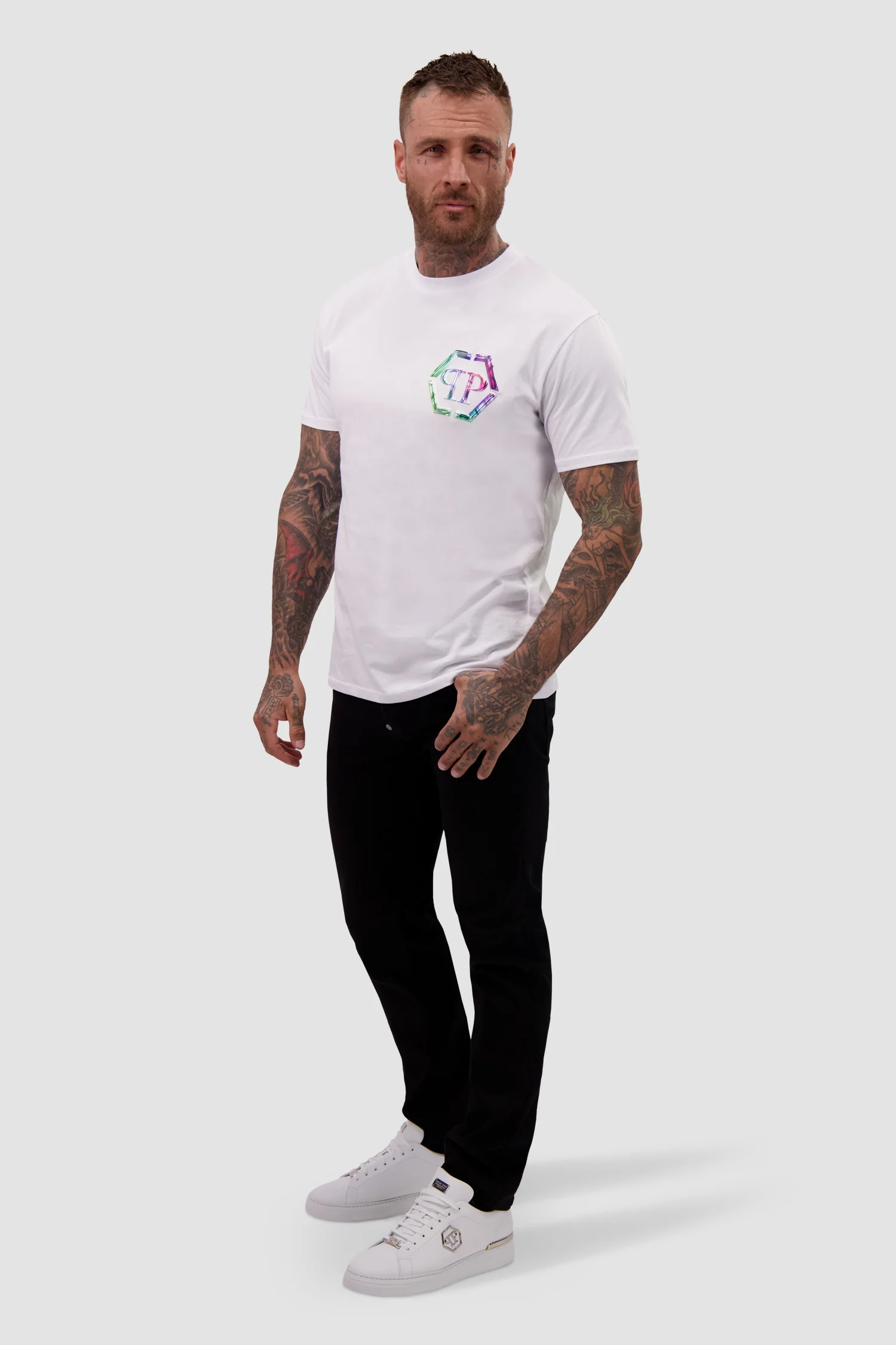 Philipp Plein White Round Neck SS PP Glass T-Shirt - Image 4