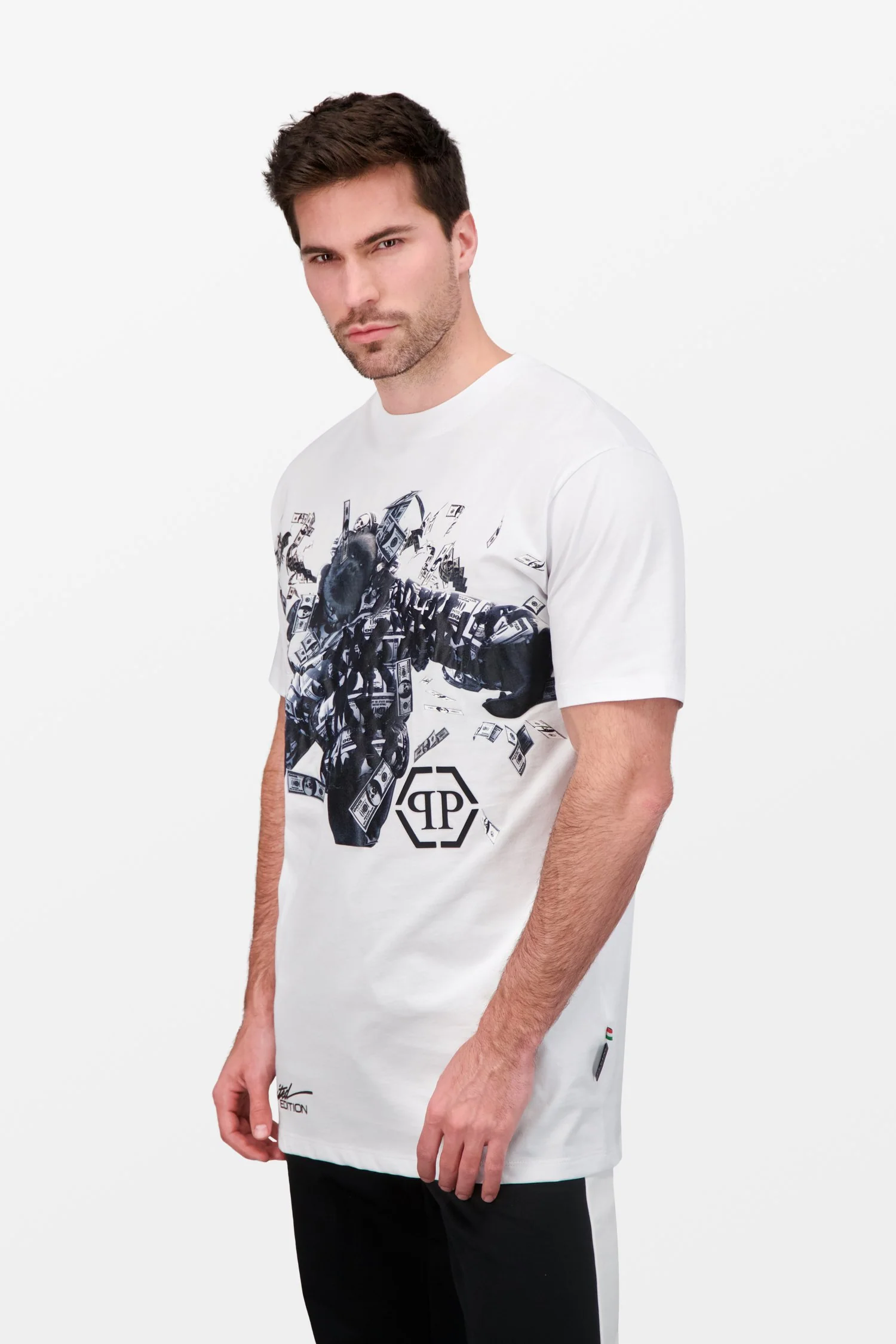 Philipp Plein White Round Neck SS PP Limited Dollar T-Shirt - Image 5