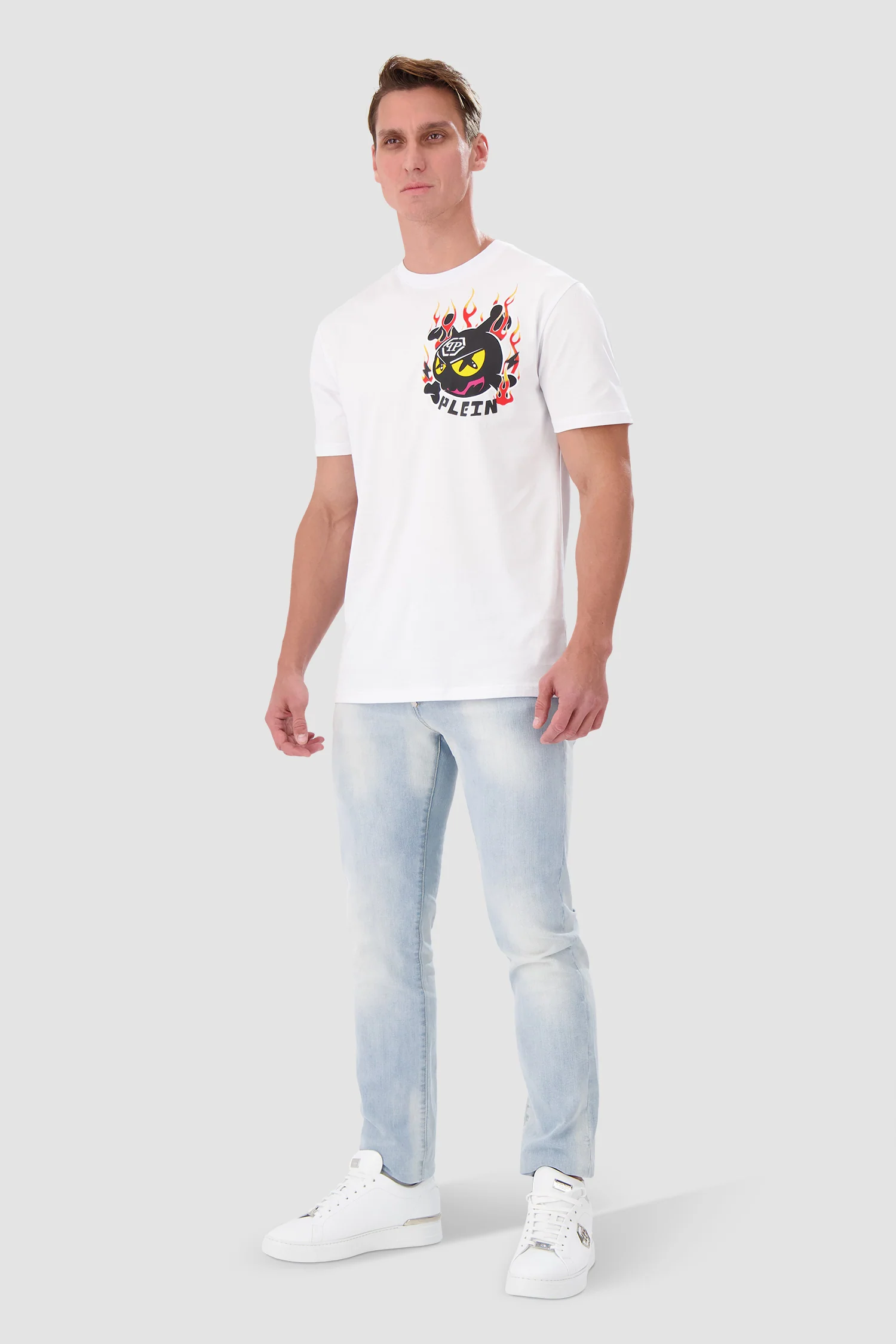 Philipp Plein White Round Neck SS T-shirt - Image 4