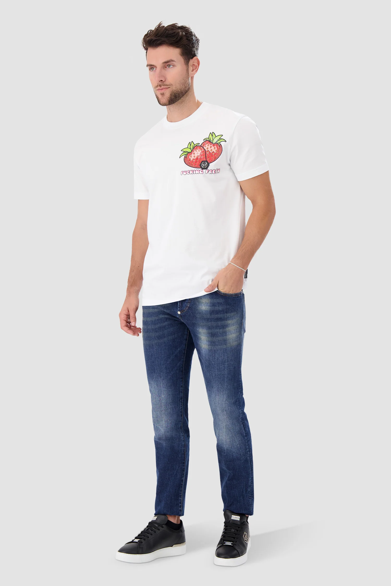 Philipp Plein White round neck SS Tutti Frutti 011S24 T-shirt - Image 4