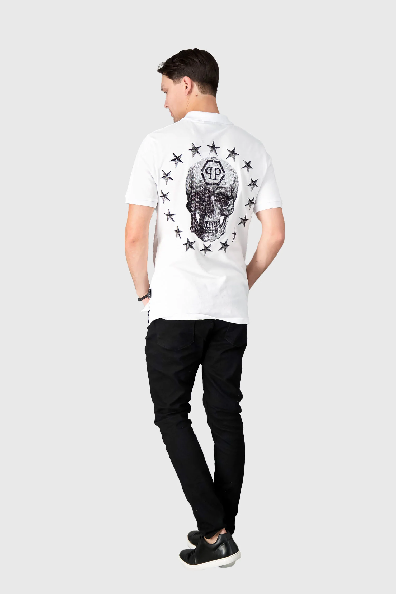 Philipp Plein White Stars and Skull Polo - Image 7