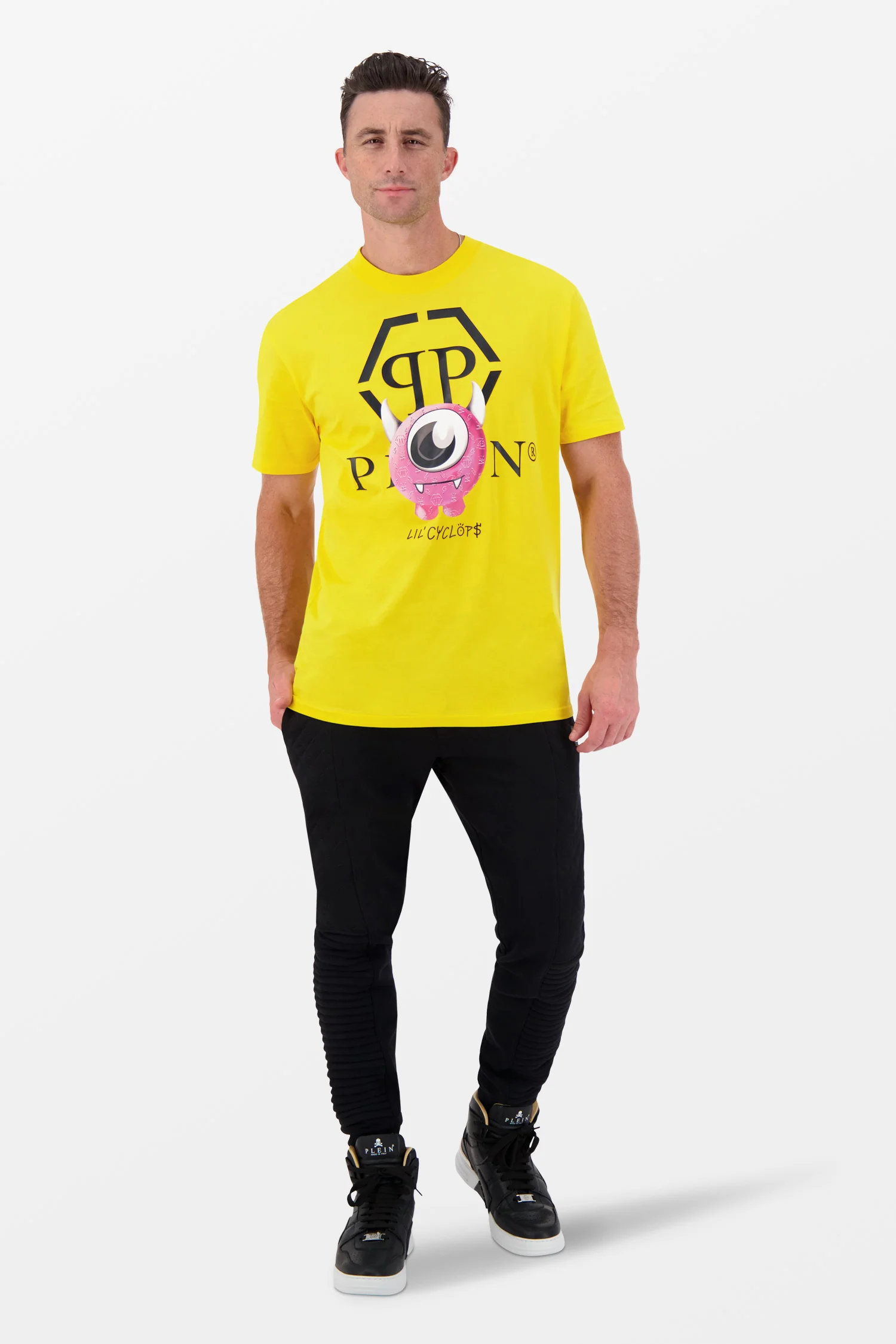 Philipp Plein Yellow Round Neck SS Monster T-Shirt - Image 3
