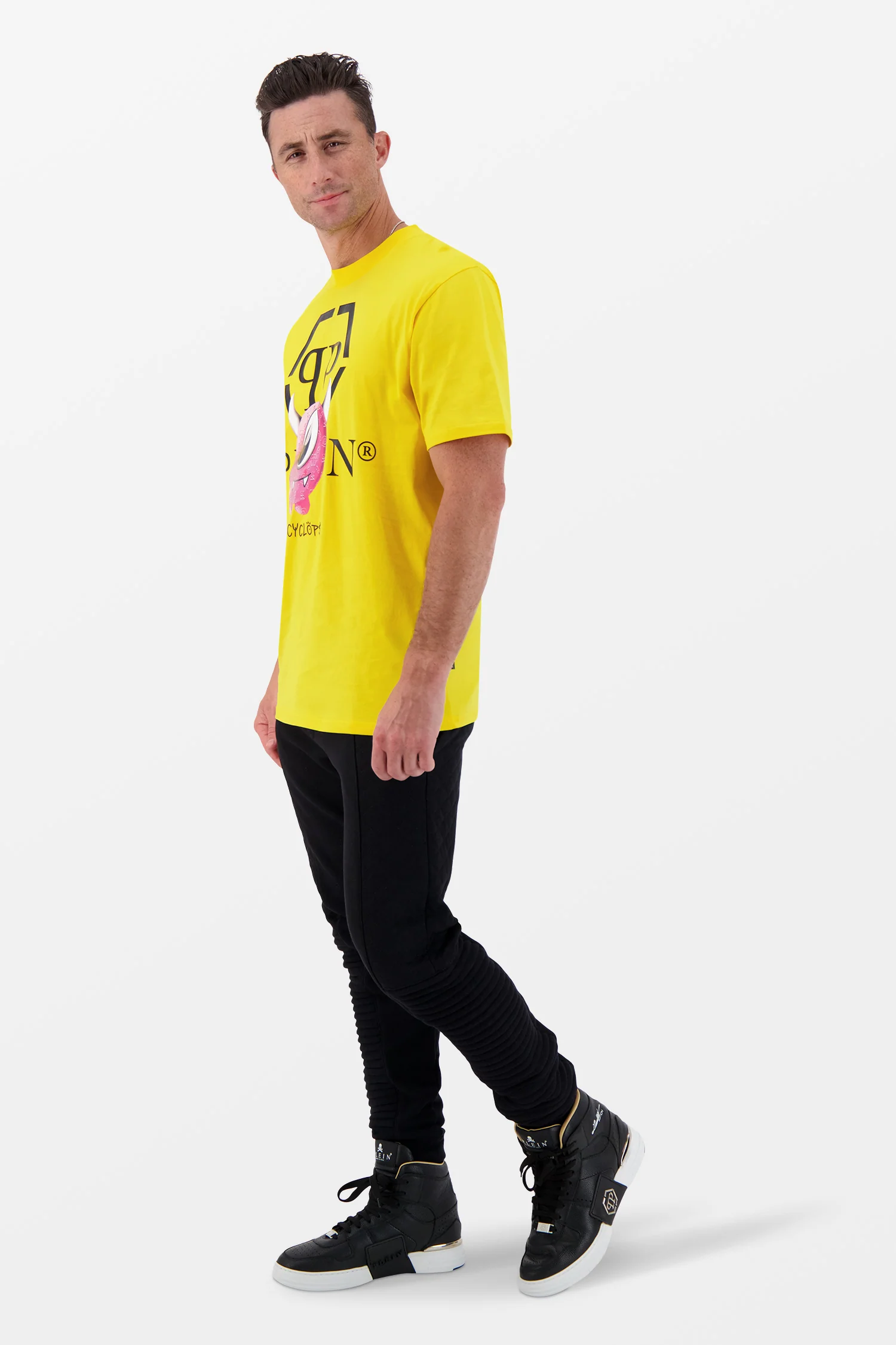 Philipp Plein Yellow Round Neck SS Monster T-Shirt - Image 4