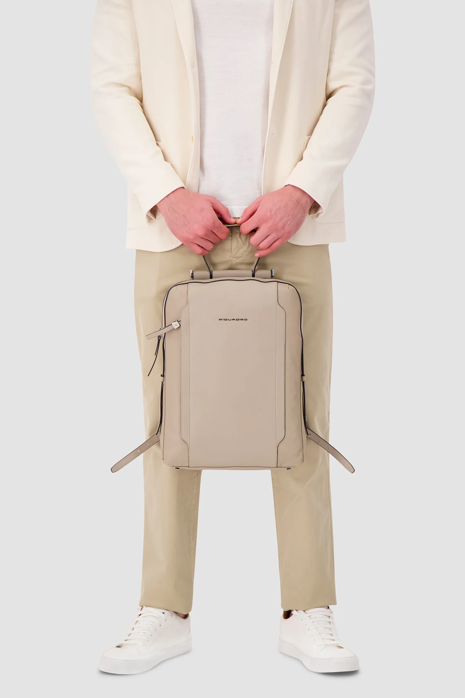 Piquadro Beige Laptop Backpack 14" - Image 6