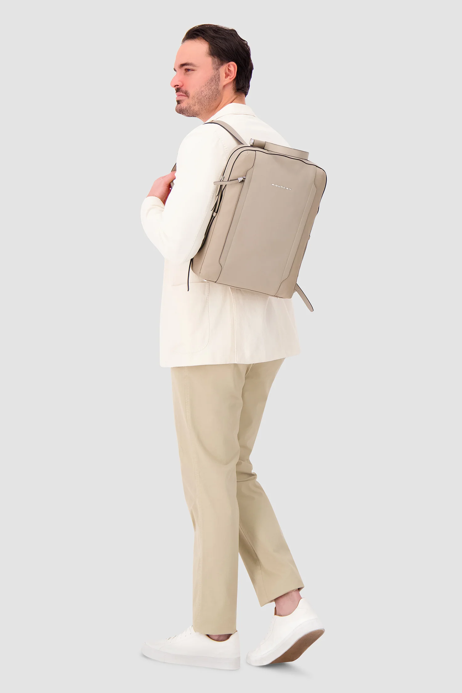 Piquadro Beige Laptop Backpack 14" - Image 7