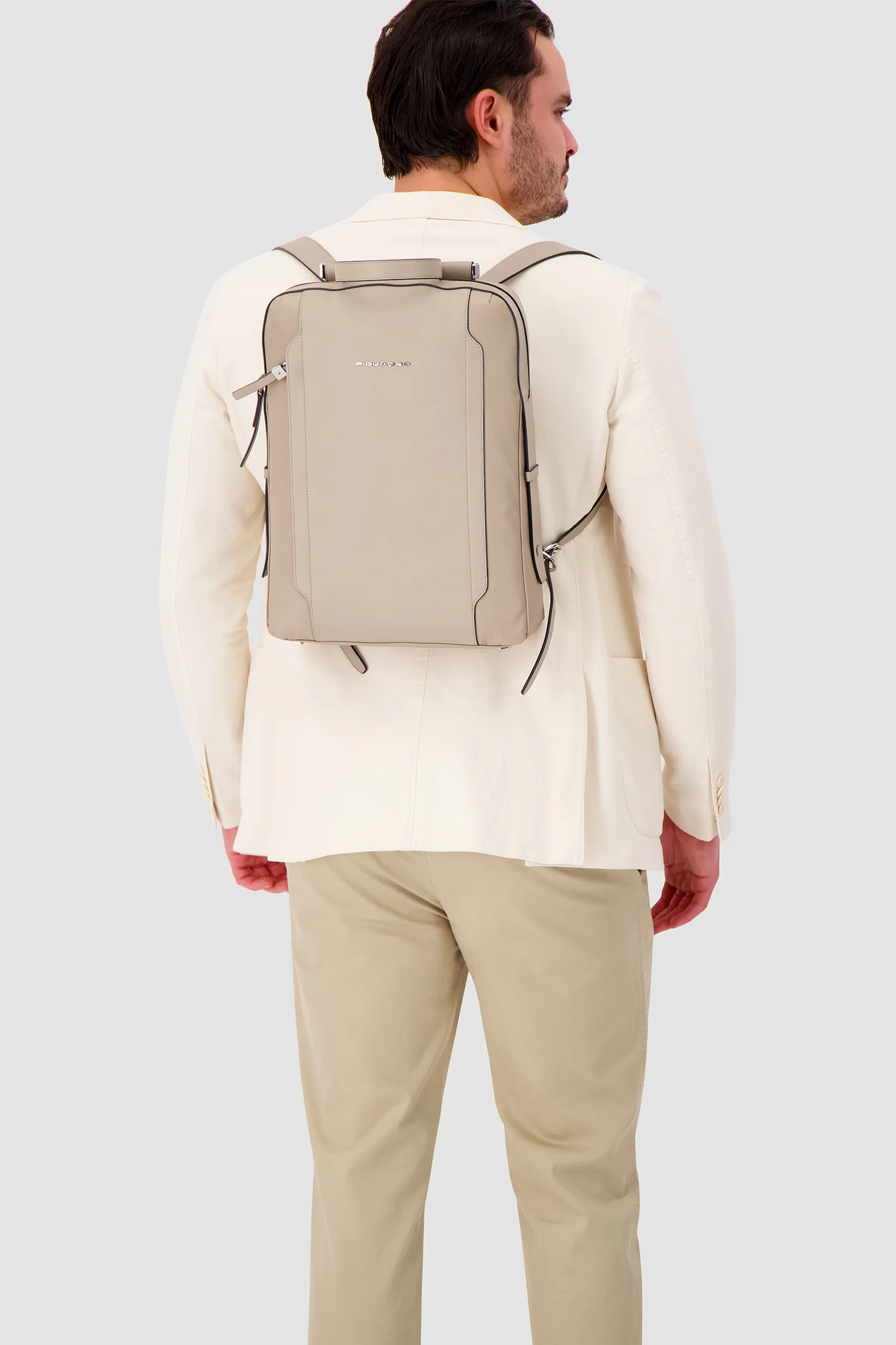 Piquadro Beige Laptop Backpack 14" - Image 8