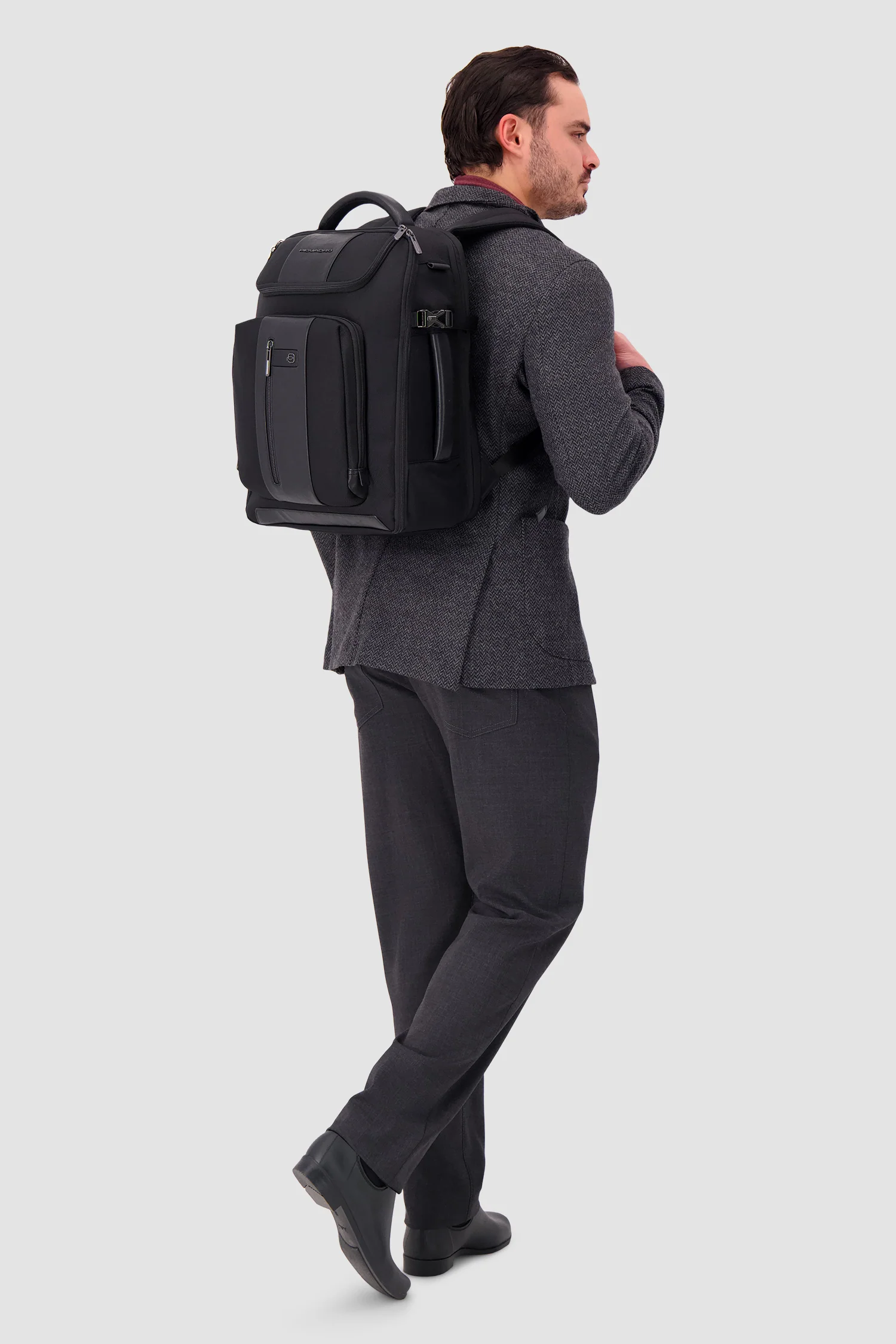 Piquadro Black Expandable Travel Laptop Backpack 15.6" - Image 10