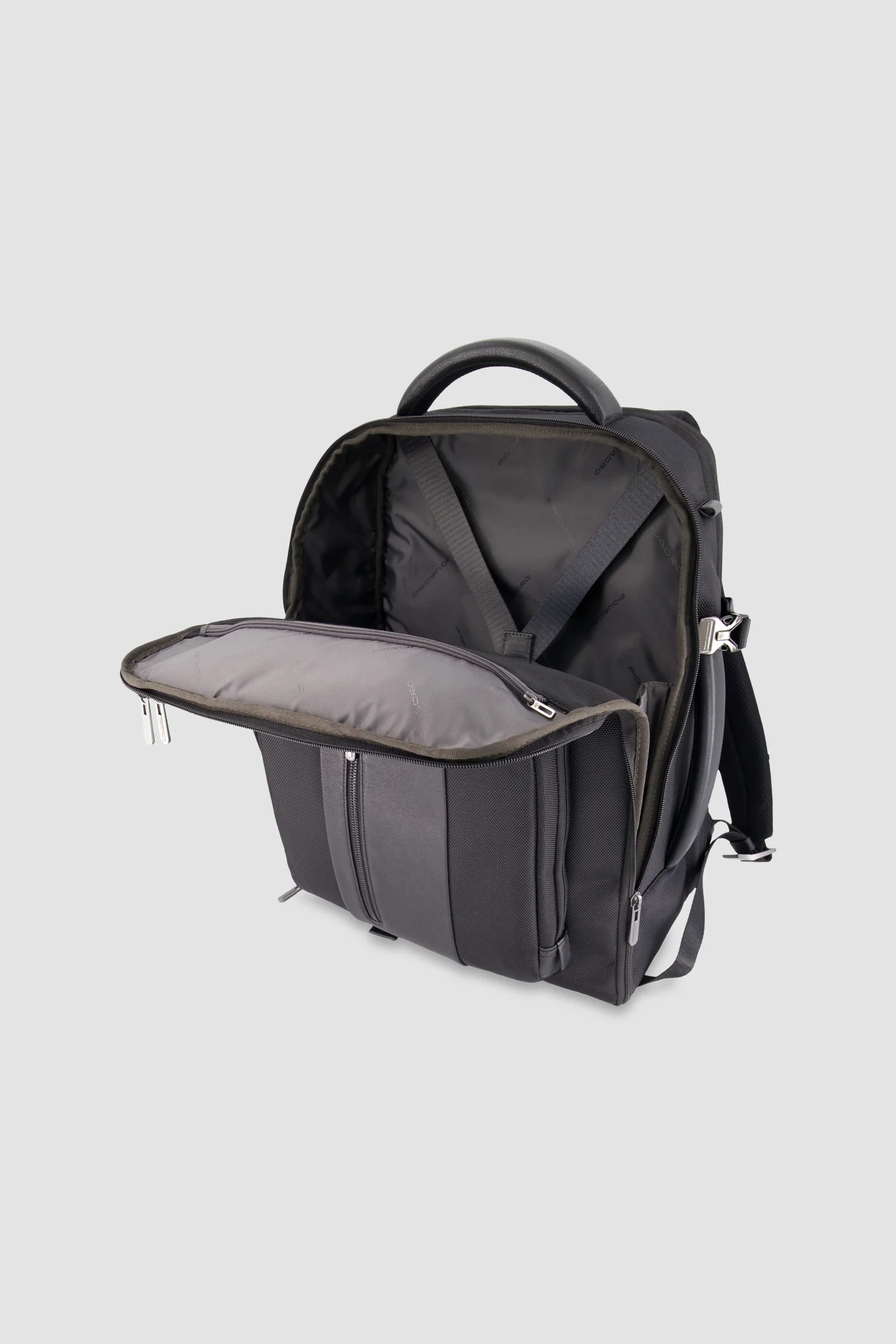 Piquadro Black Expandable Travel Laptop Backpack 15.6" - Image 4