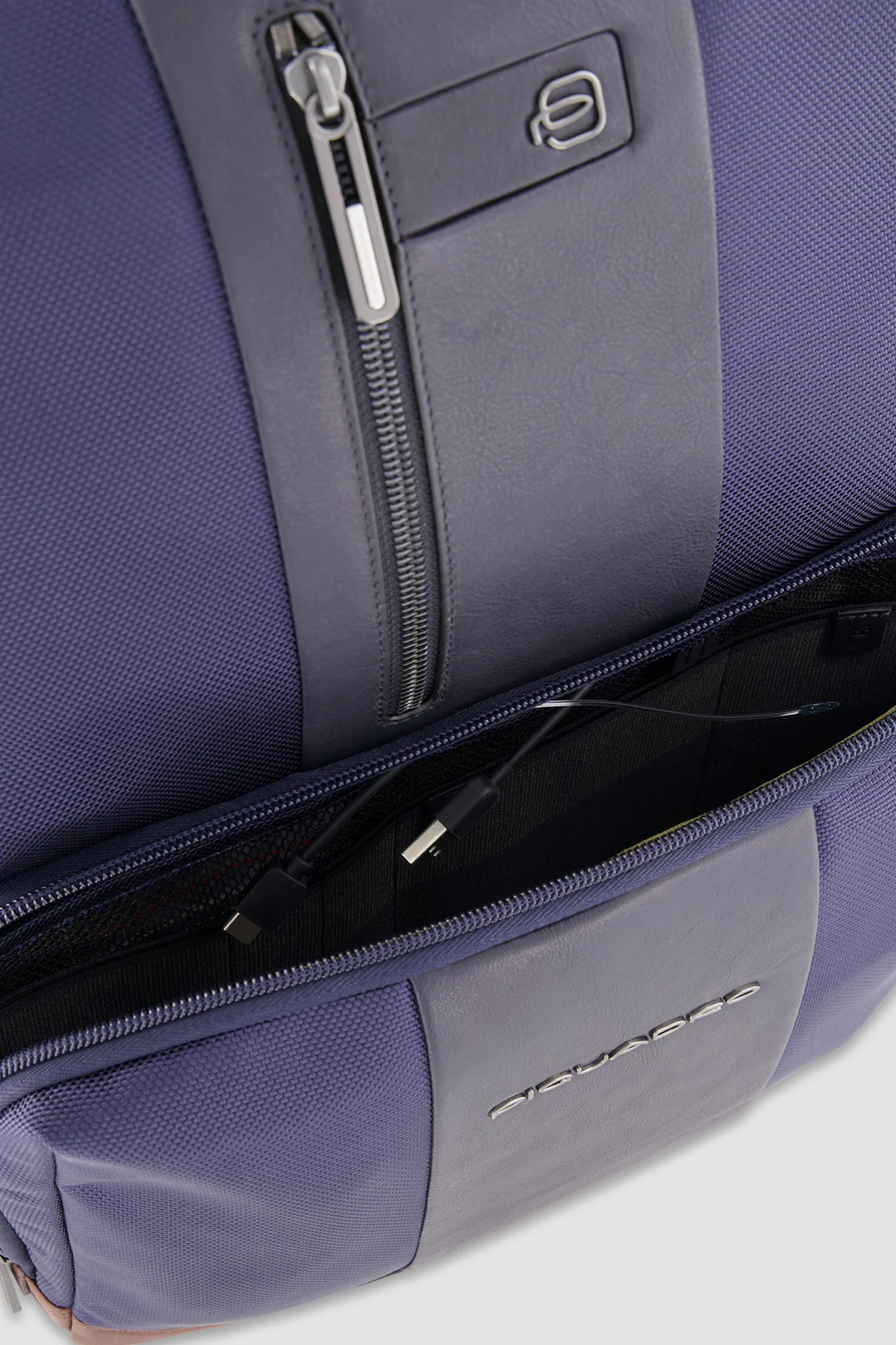 Piquadro Blue Fast-Check Laptop Backpack 15.6" - Image 4