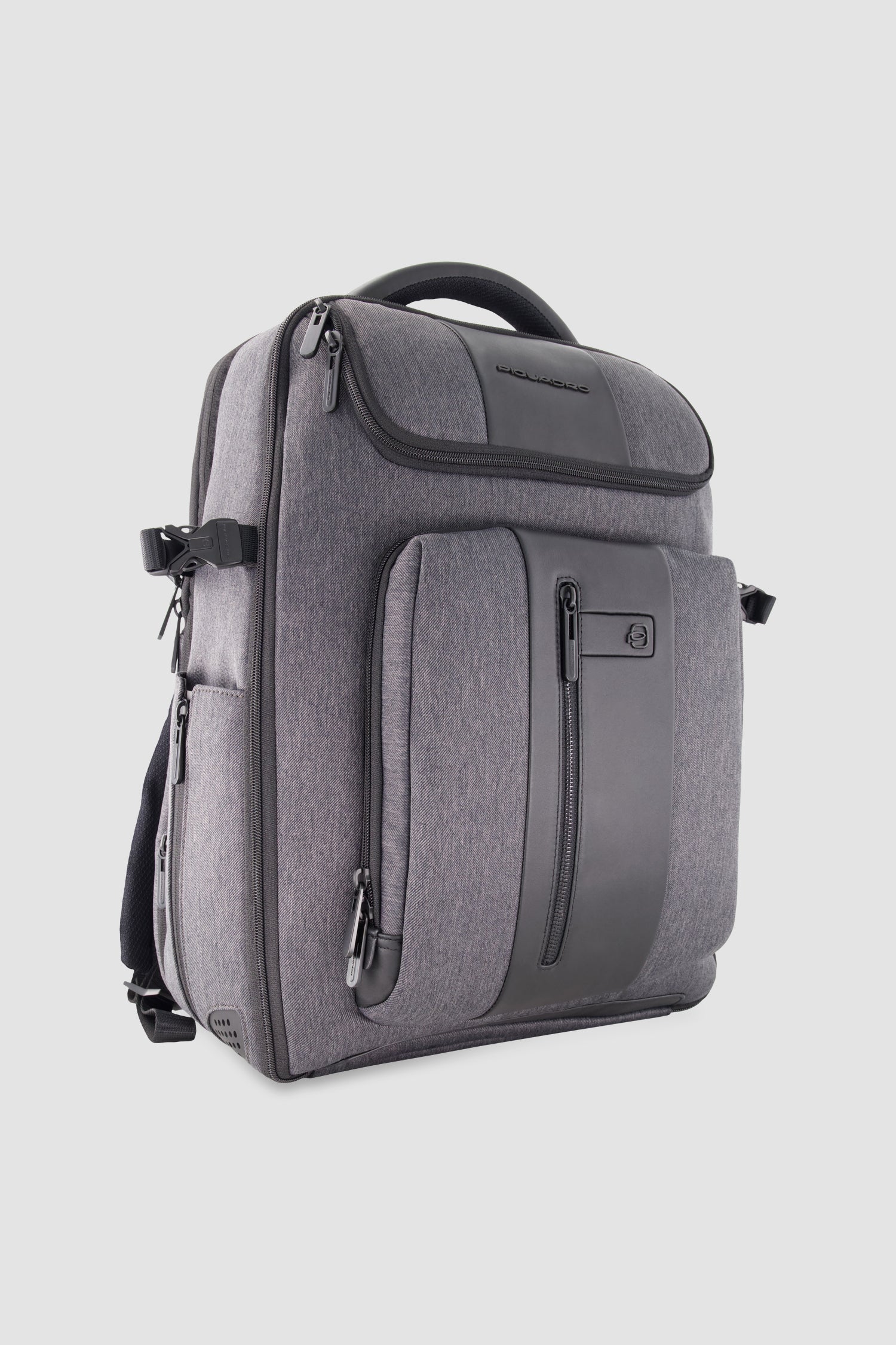 Piquadro Charcoal/Black Expandable Travel Laptop Backpack 15.6" - Image 2