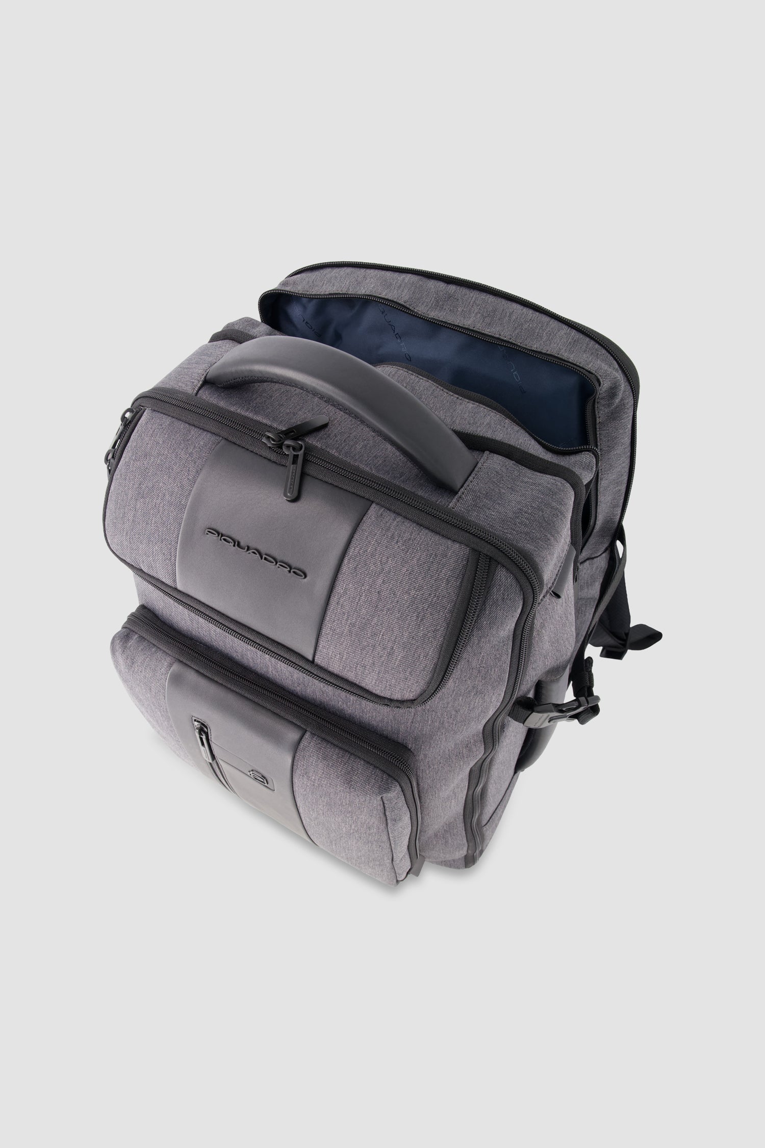 Piquadro Charcoal/Black Expandable Travel Laptop Backpack 15.6" - Image 7
