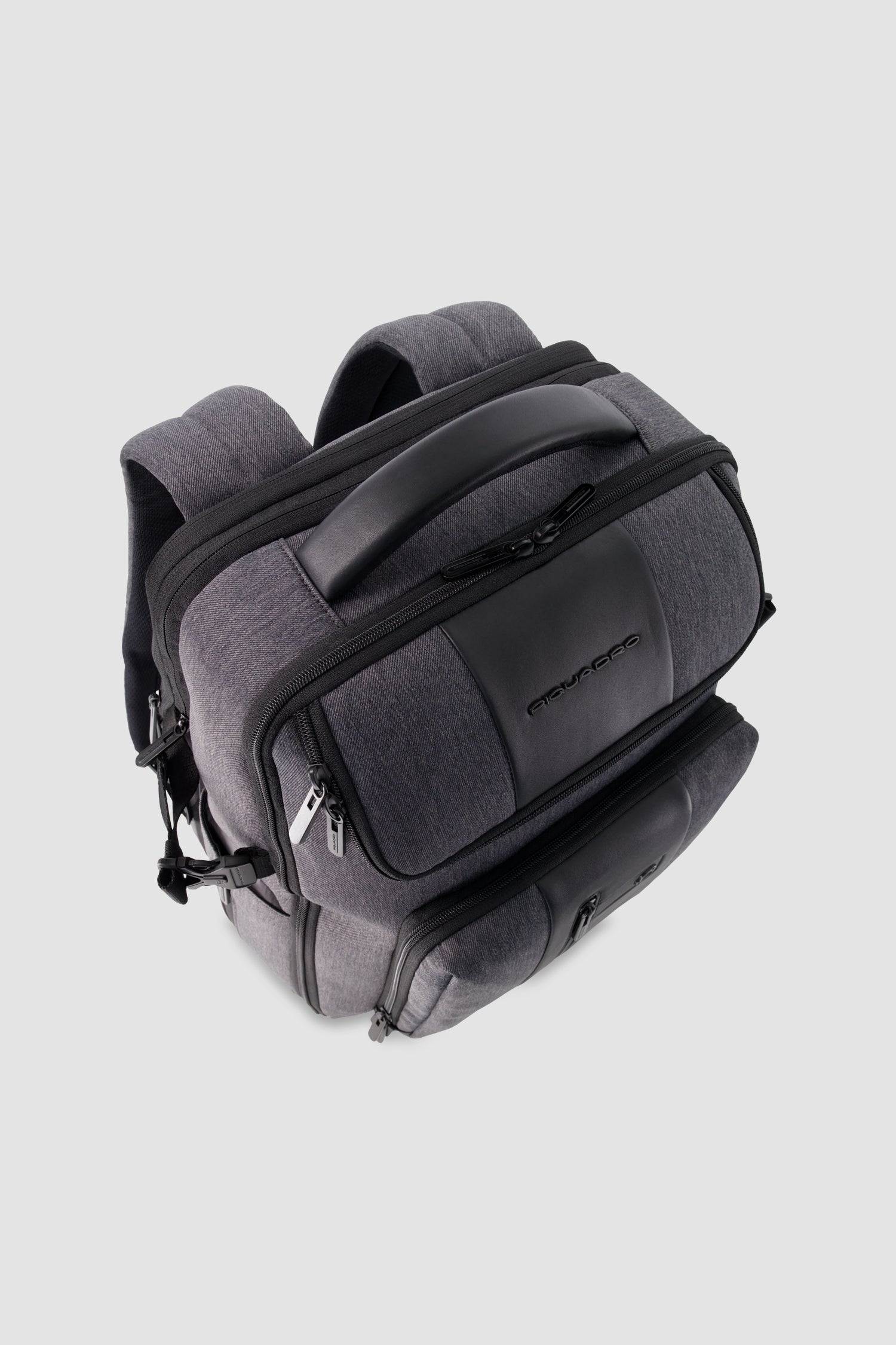 Piquadro Charcoal/Black Expandable Travel Laptop Backpack 15.6" - Image 9