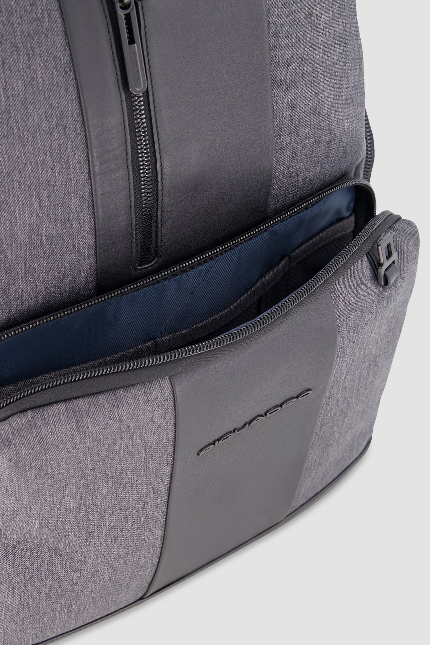 Piquadro Charcoal/Black Fast-Check Laptop Backpack 15.6" - Image 2