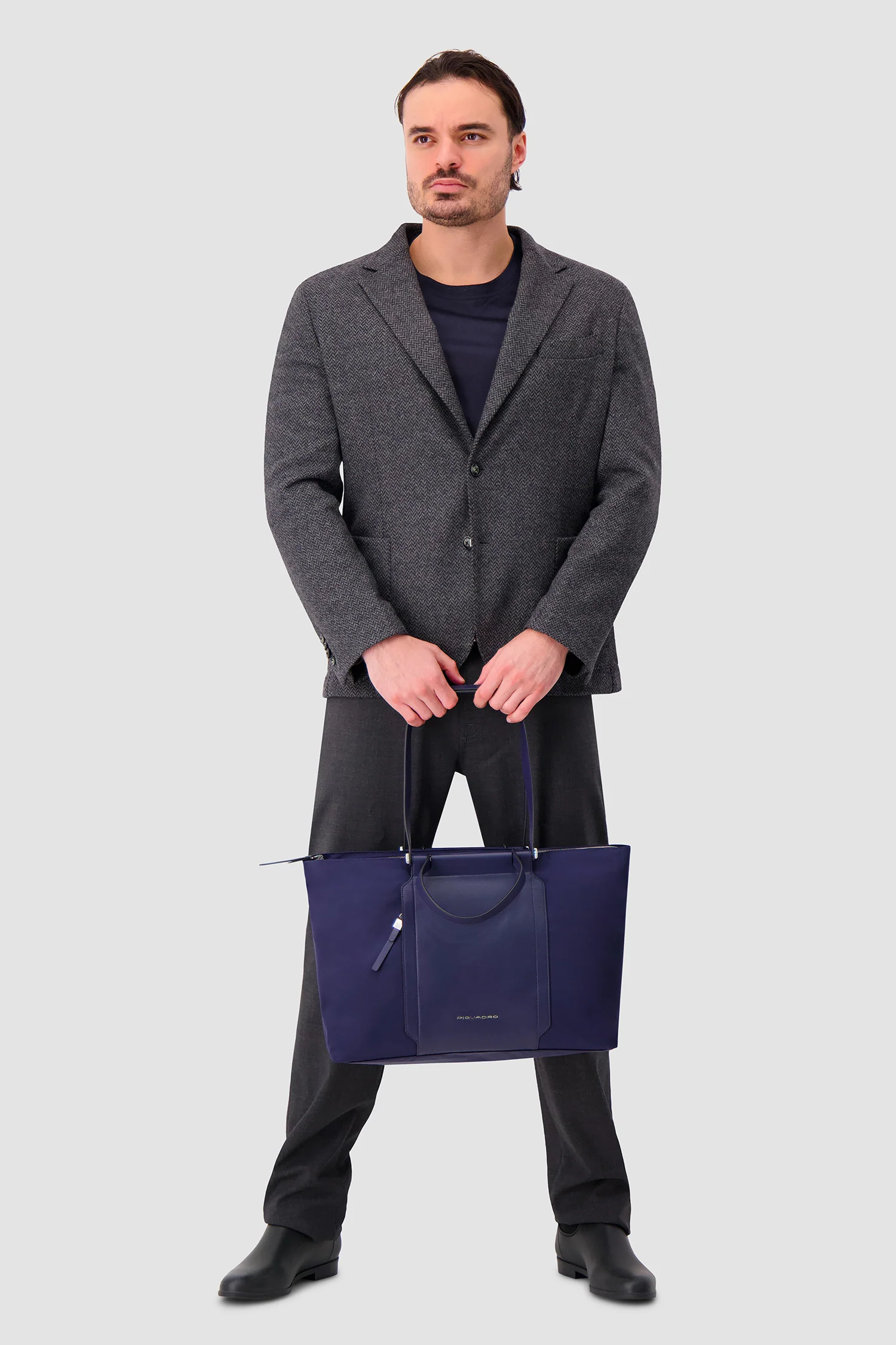 Piquadro Blue Laptop Tote Bag - Image 11