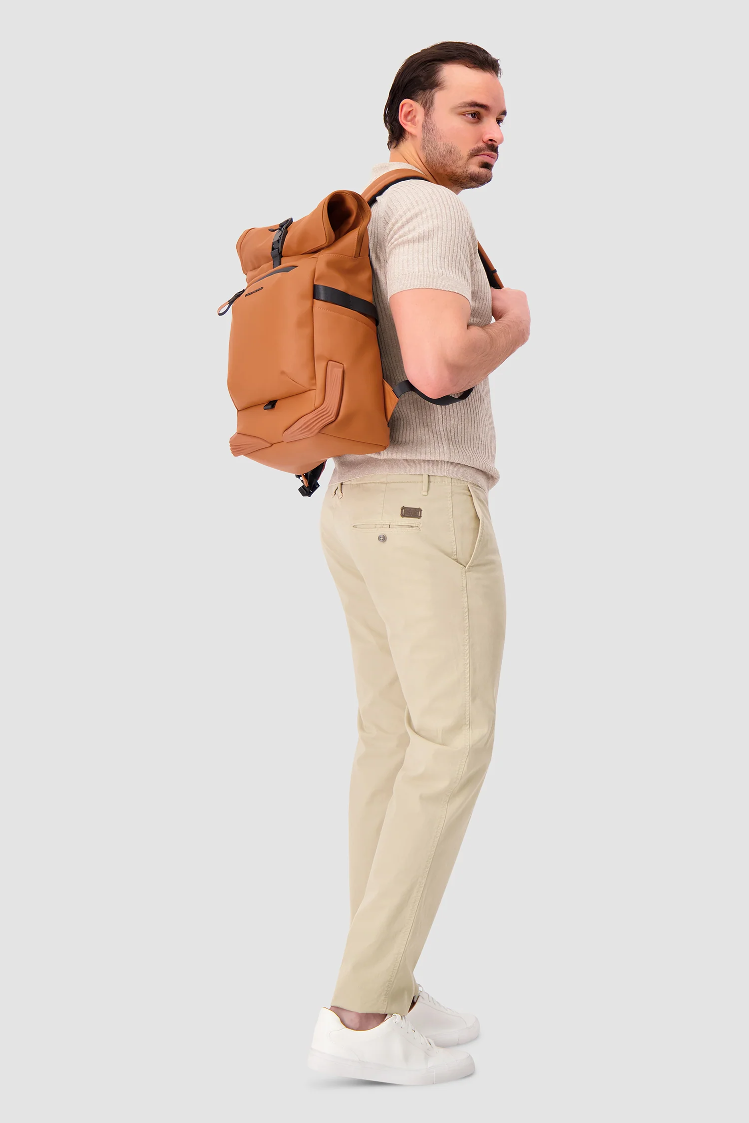 Piquadro Orange Roll Top Backpack - Image 10