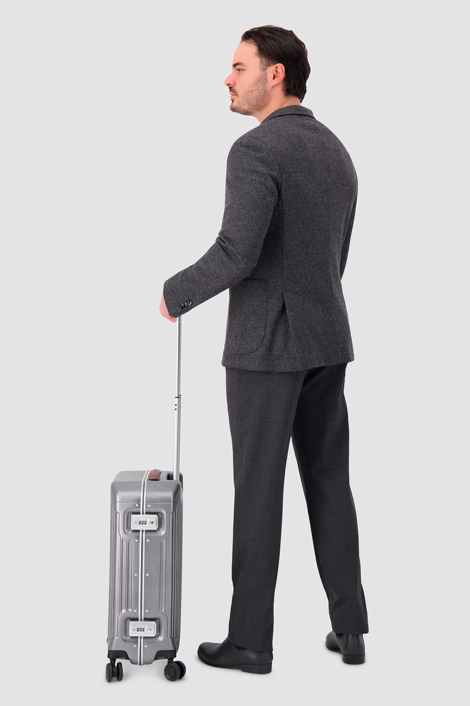 Piquadro Silver 4 Wheel Cabin Suitcase - Image 2