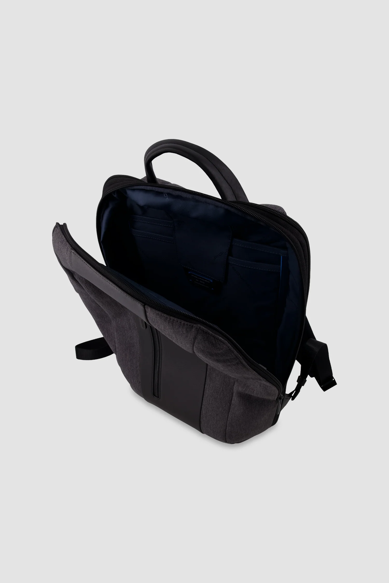 Piquadro Charcoal/Black Slim Laptop Backpack 15.6" - Image 4