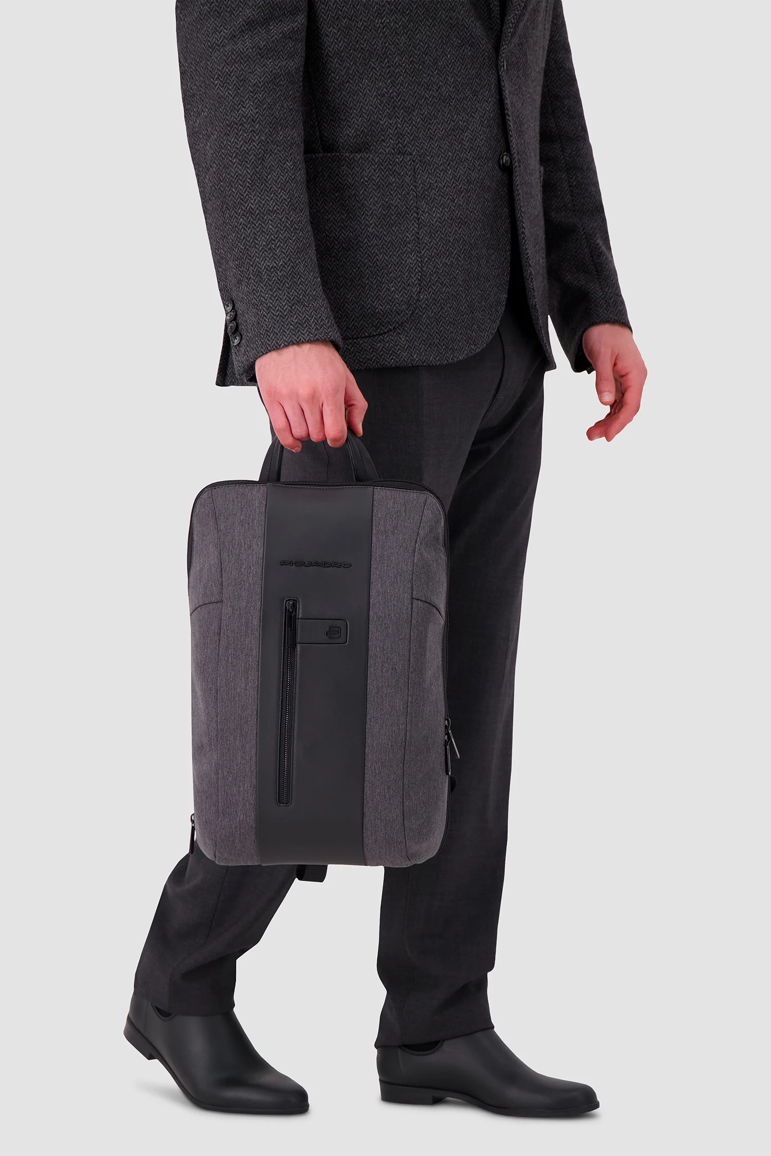 Piquadro Charcoal/Black Slim Laptop Backpack 15.6" - Image 7