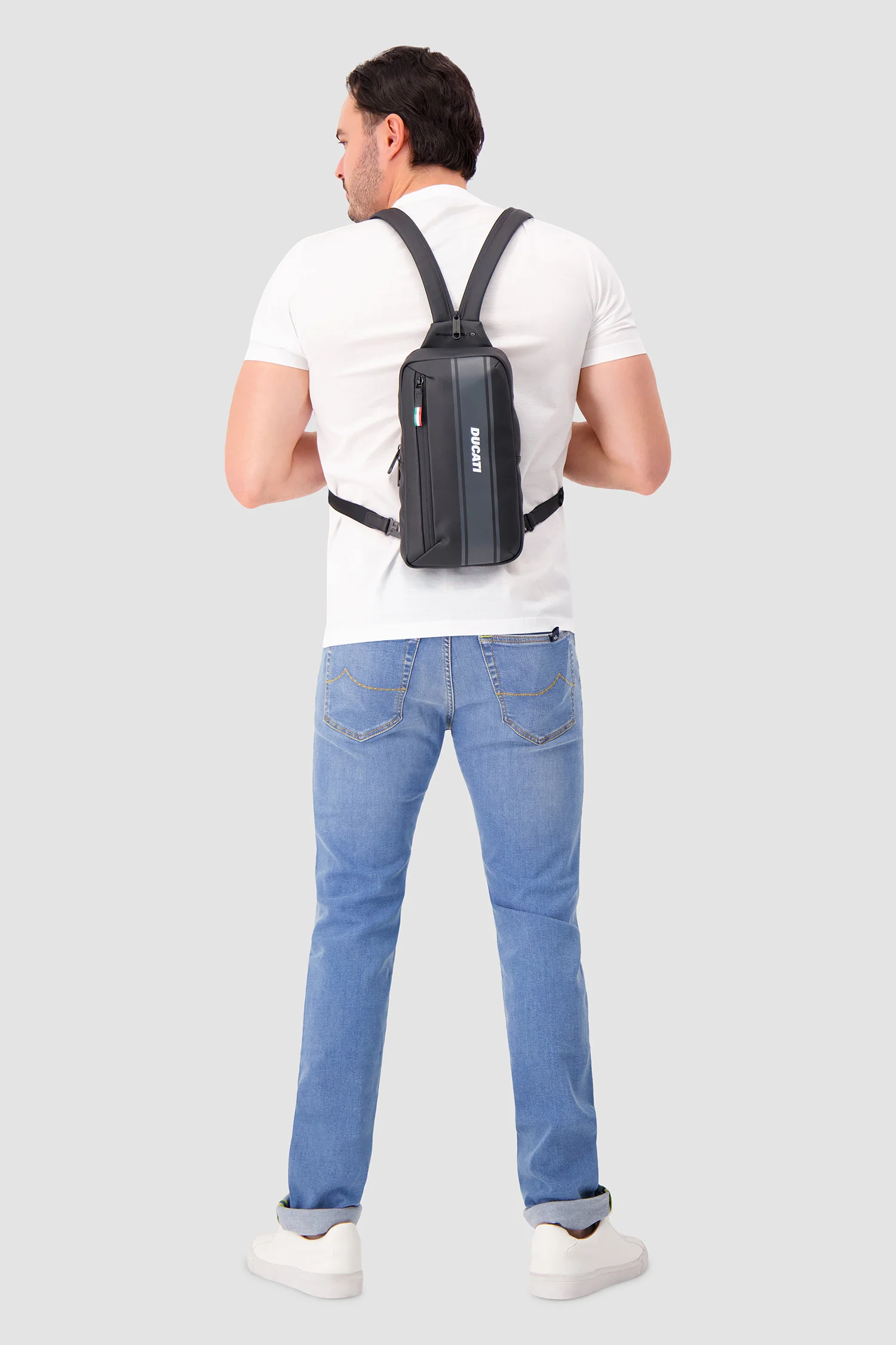 Piquadro x Ducati Black Water Resistant Sling Bag - Image 10