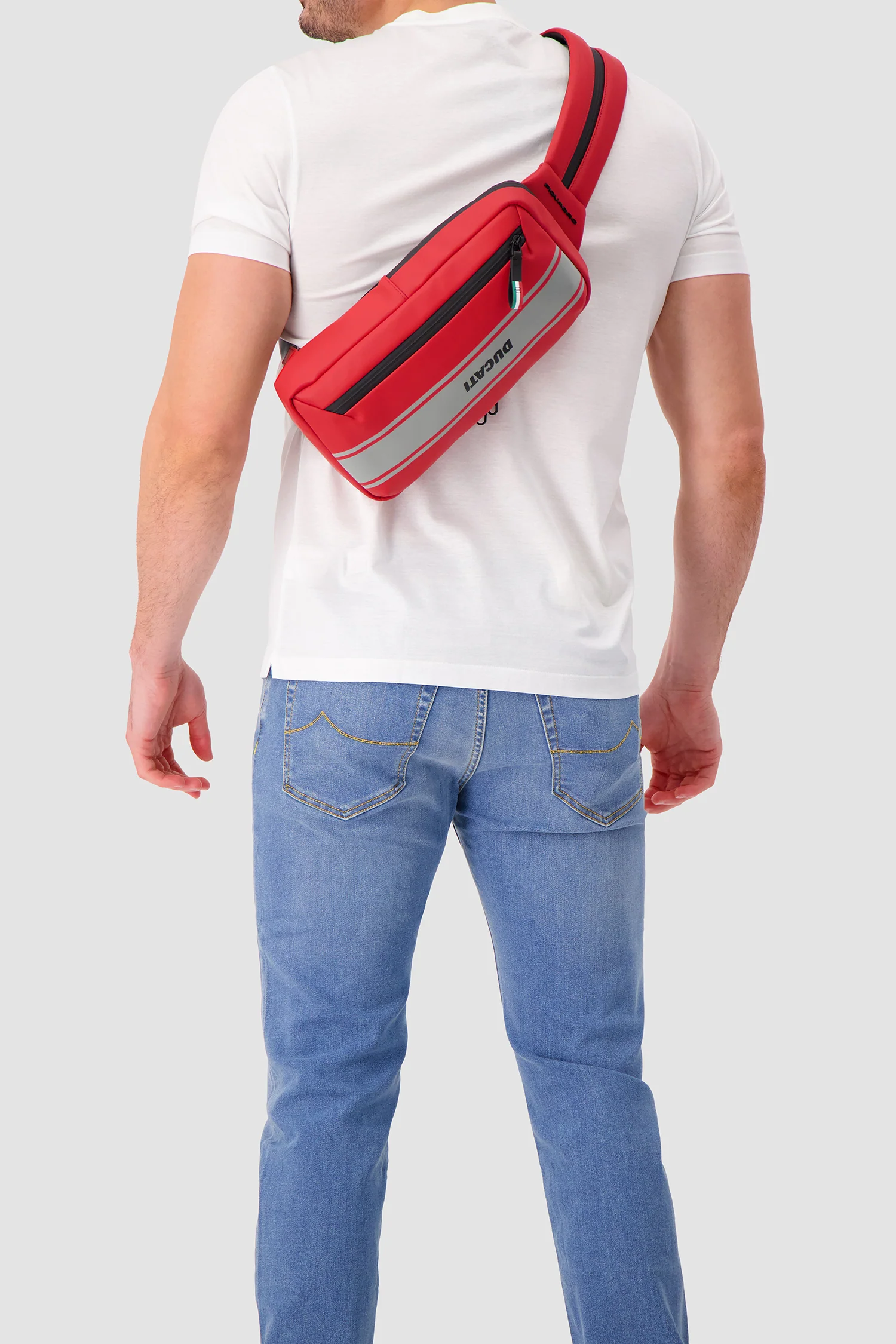 Piquadro x Ducati Red Water Resistant Sling Bag - Image 10