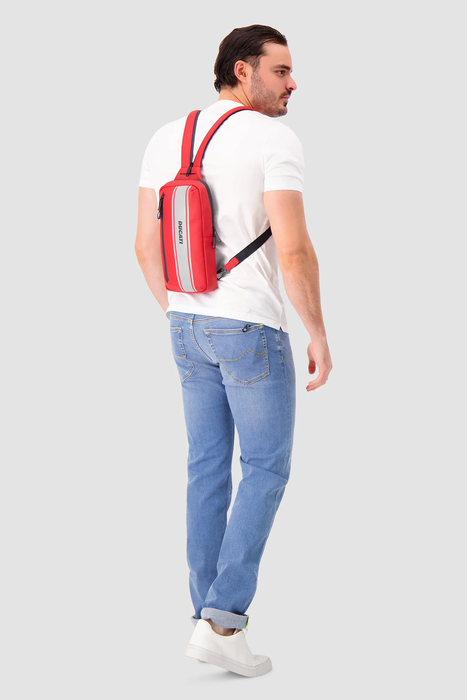Piquadro x Ducati Red Water Resistant Sling Bag - Image 12