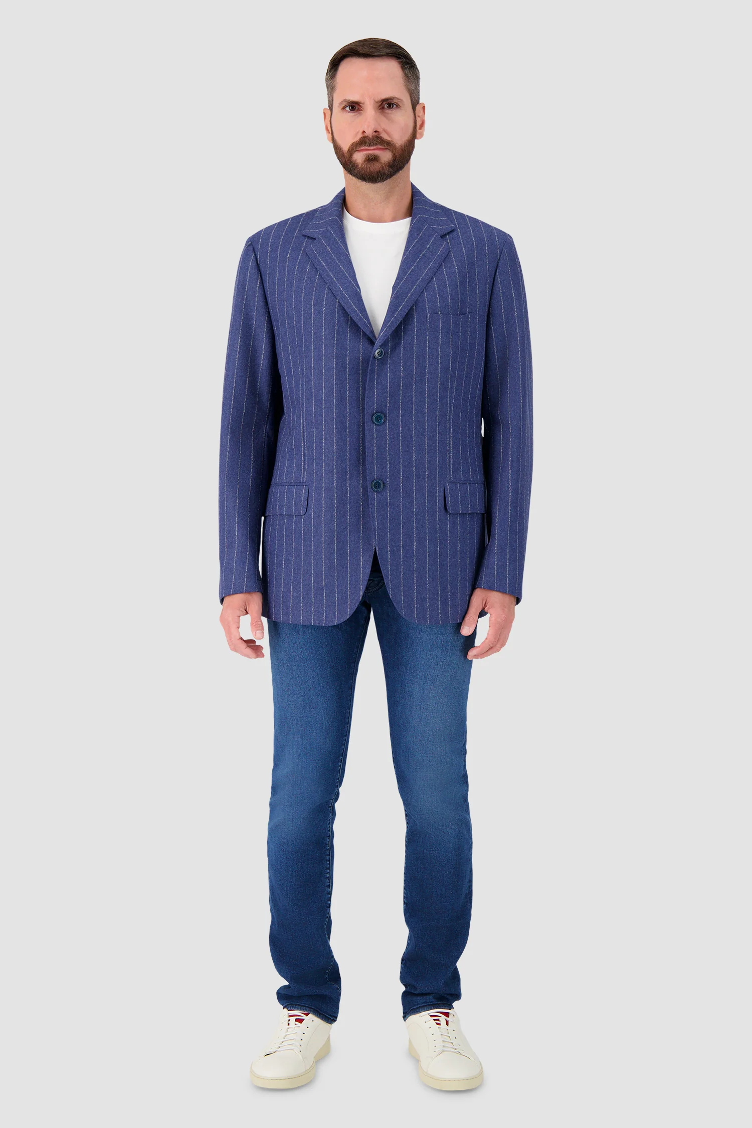 Sartorio Blue Pinstripe Blazer - Image 3